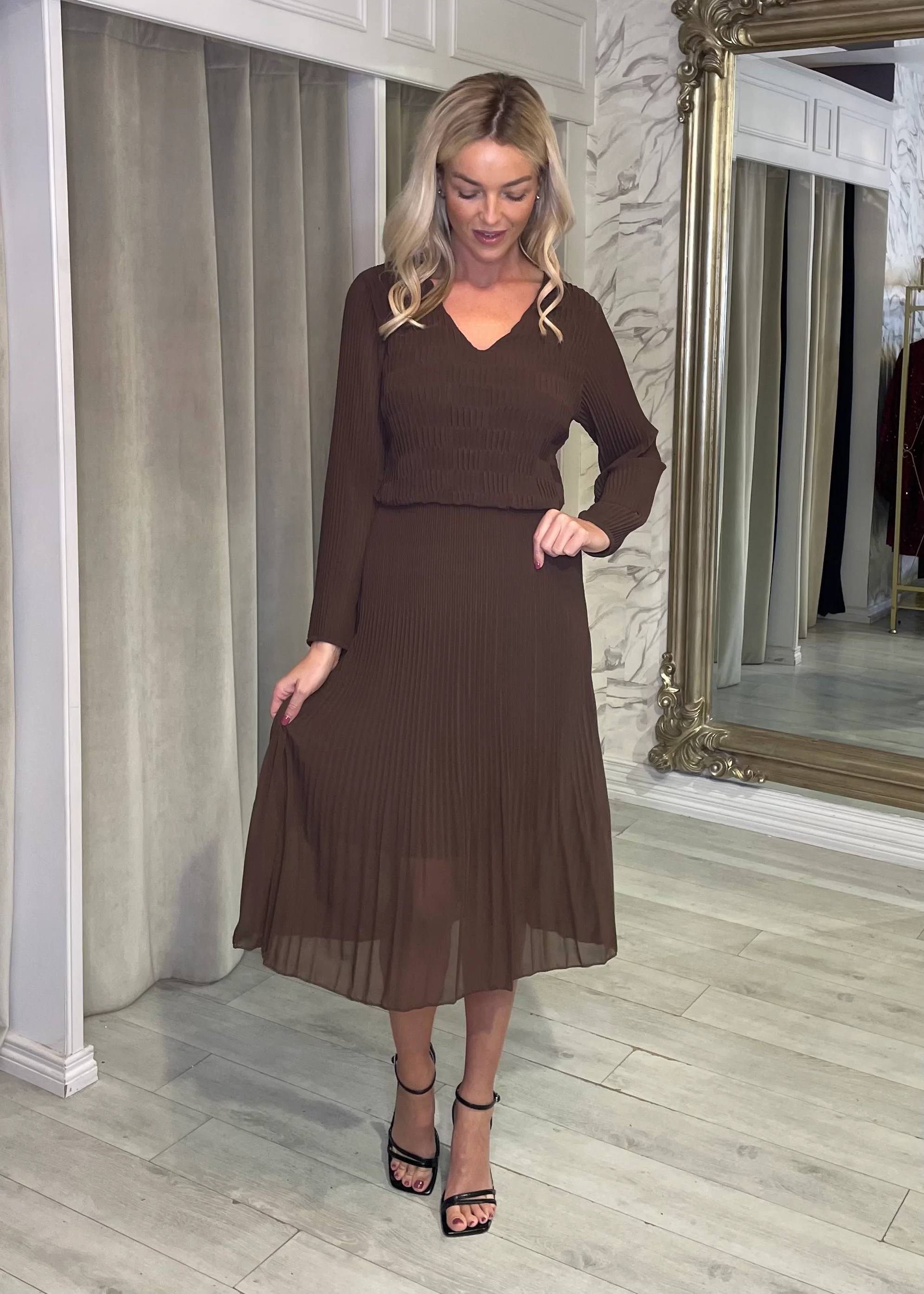 “Allison” Dress In Brown - Image 3