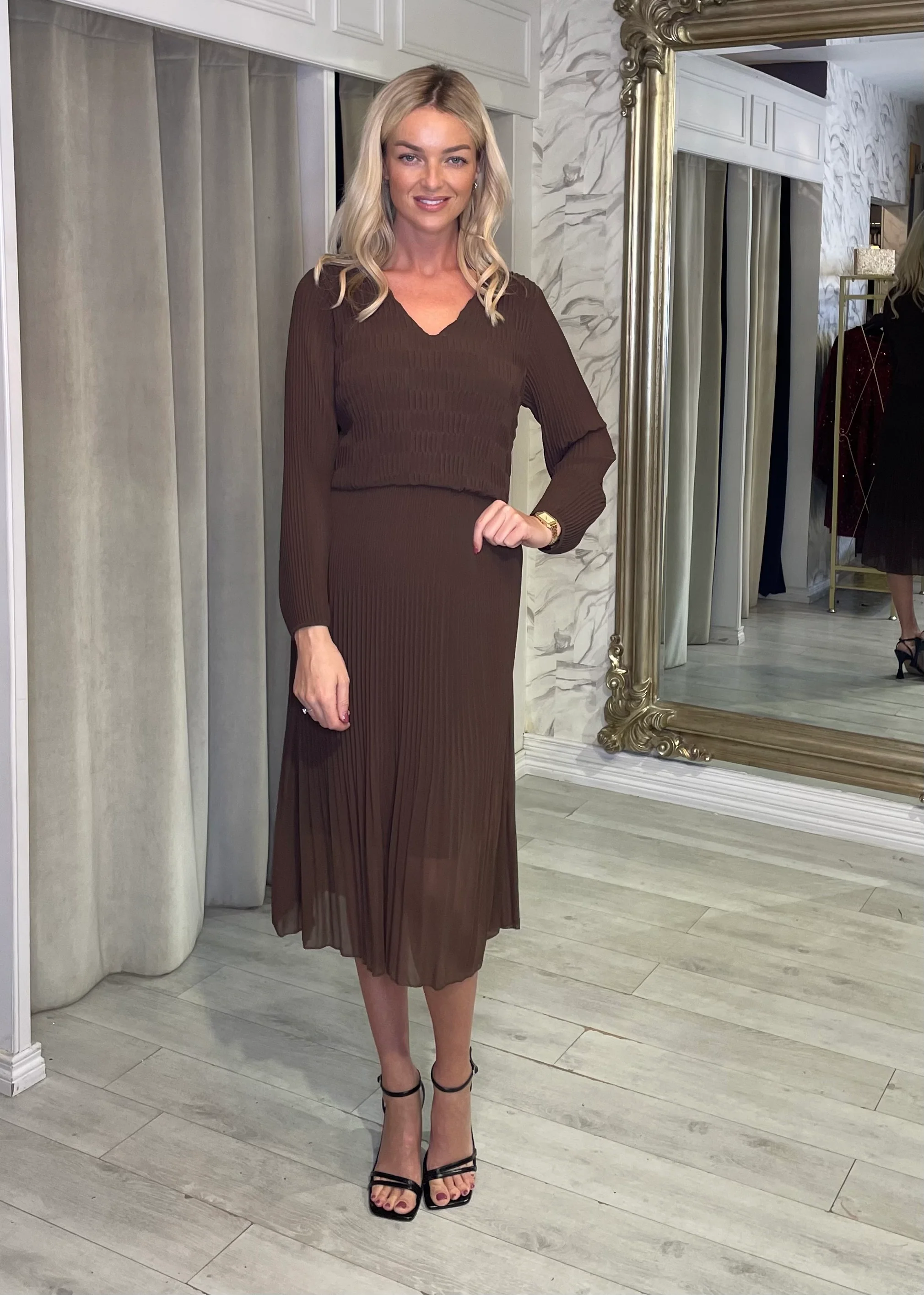 “Allison” Dress In Brown - Image 4