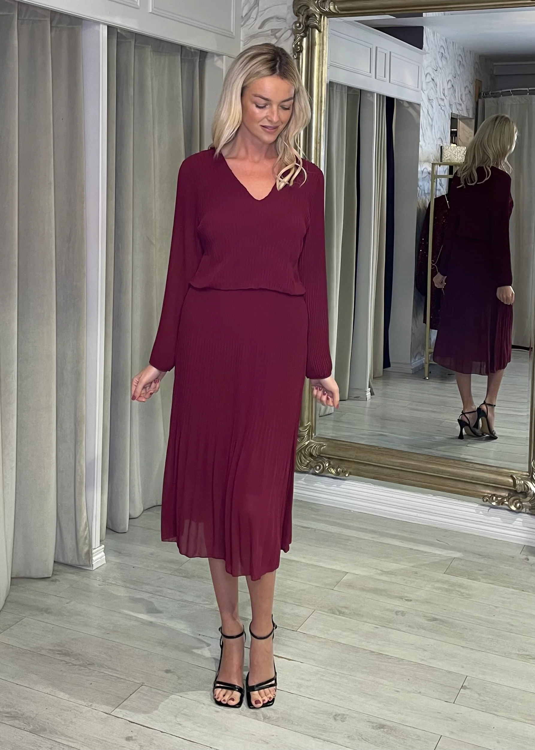 “Allison” Dress In Mulberry - Image 3