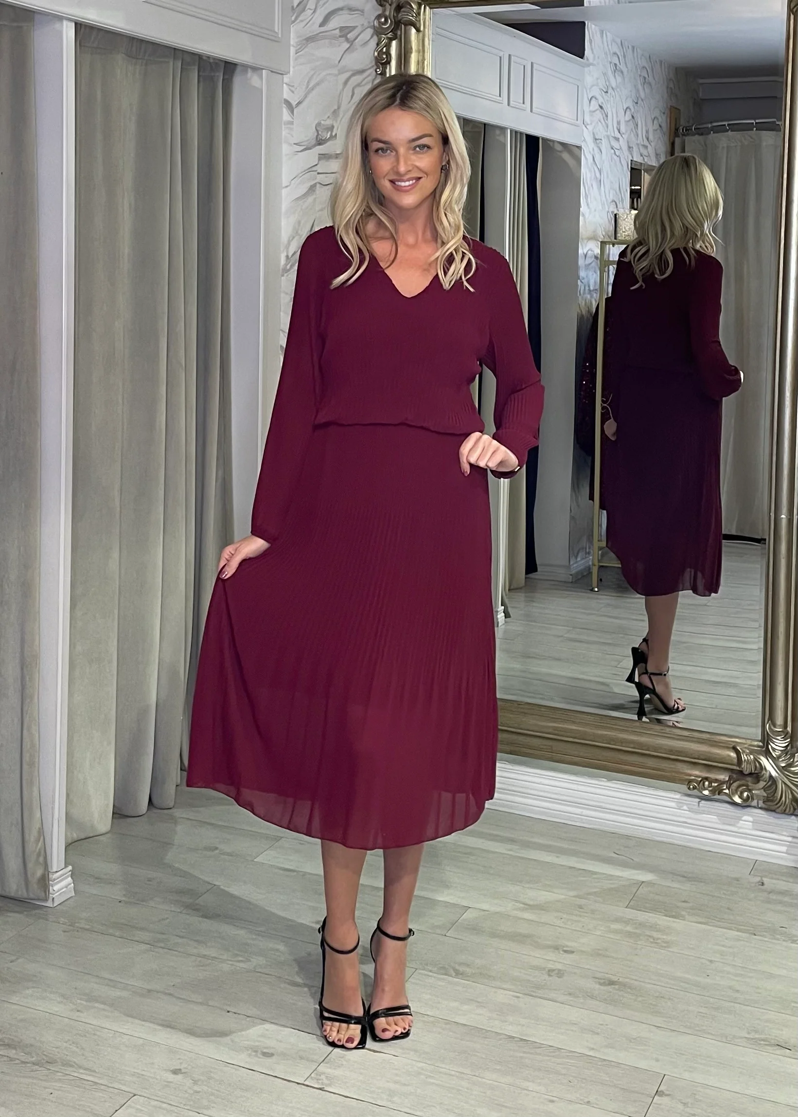 “Allison” Dress In Mulberry - Image 4