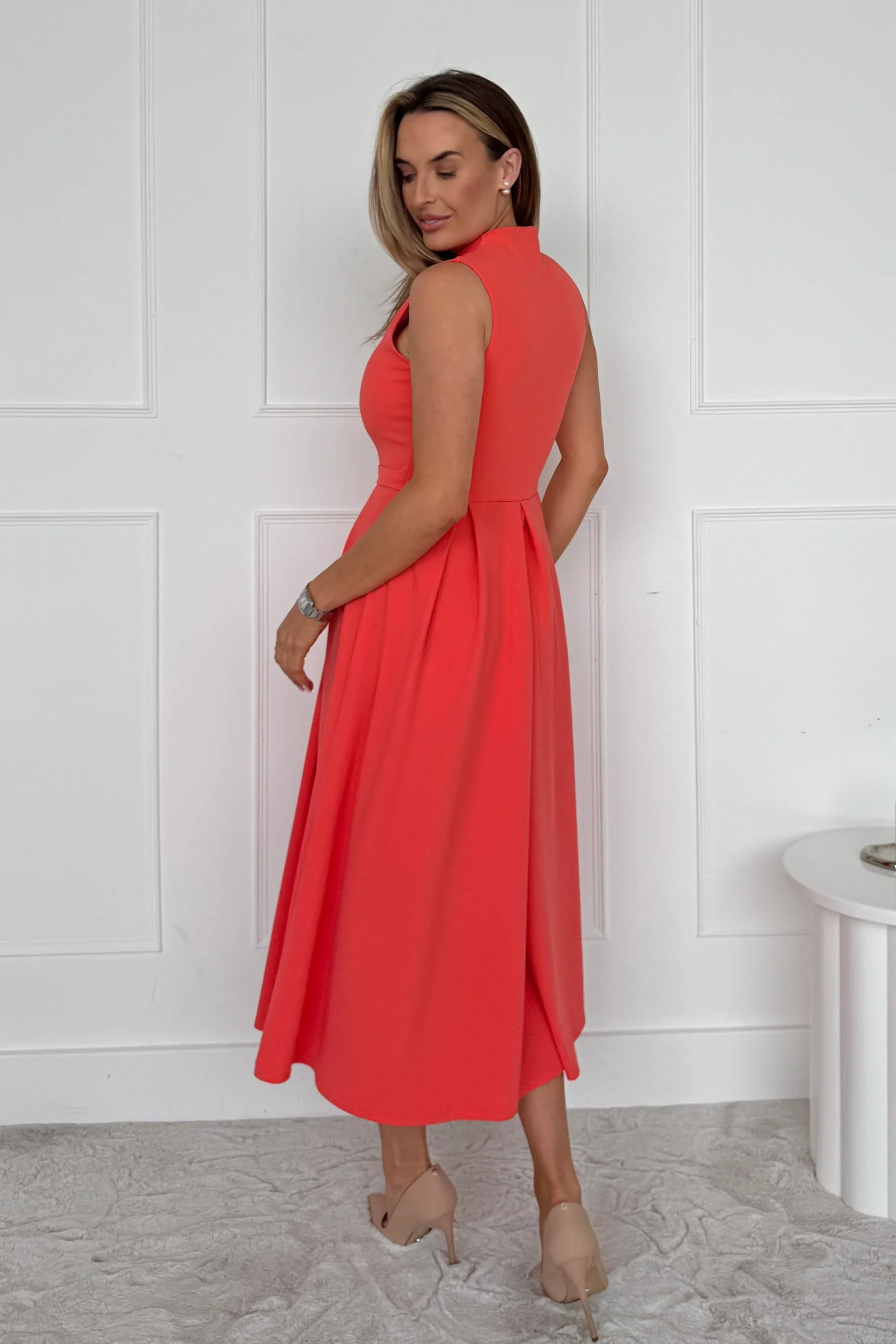 “Ameya” Dress In Coral - Image 3