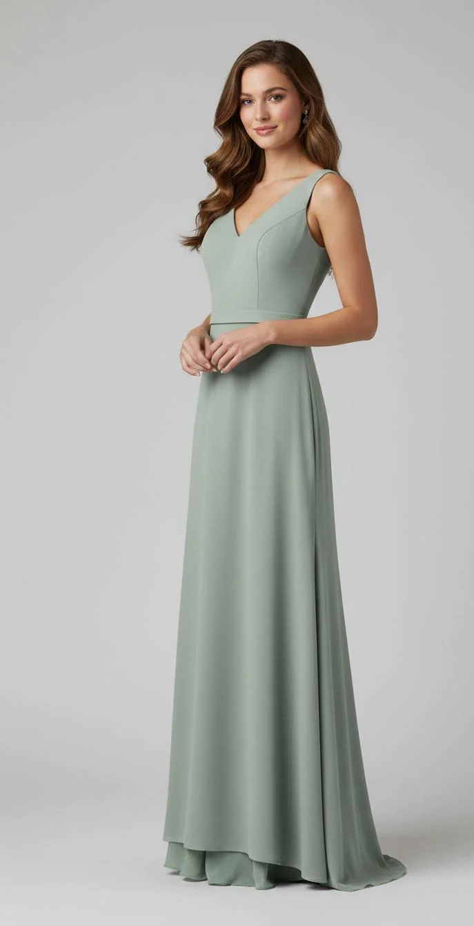 "Anna" Bridesmaid Dress In Sage - Image 2