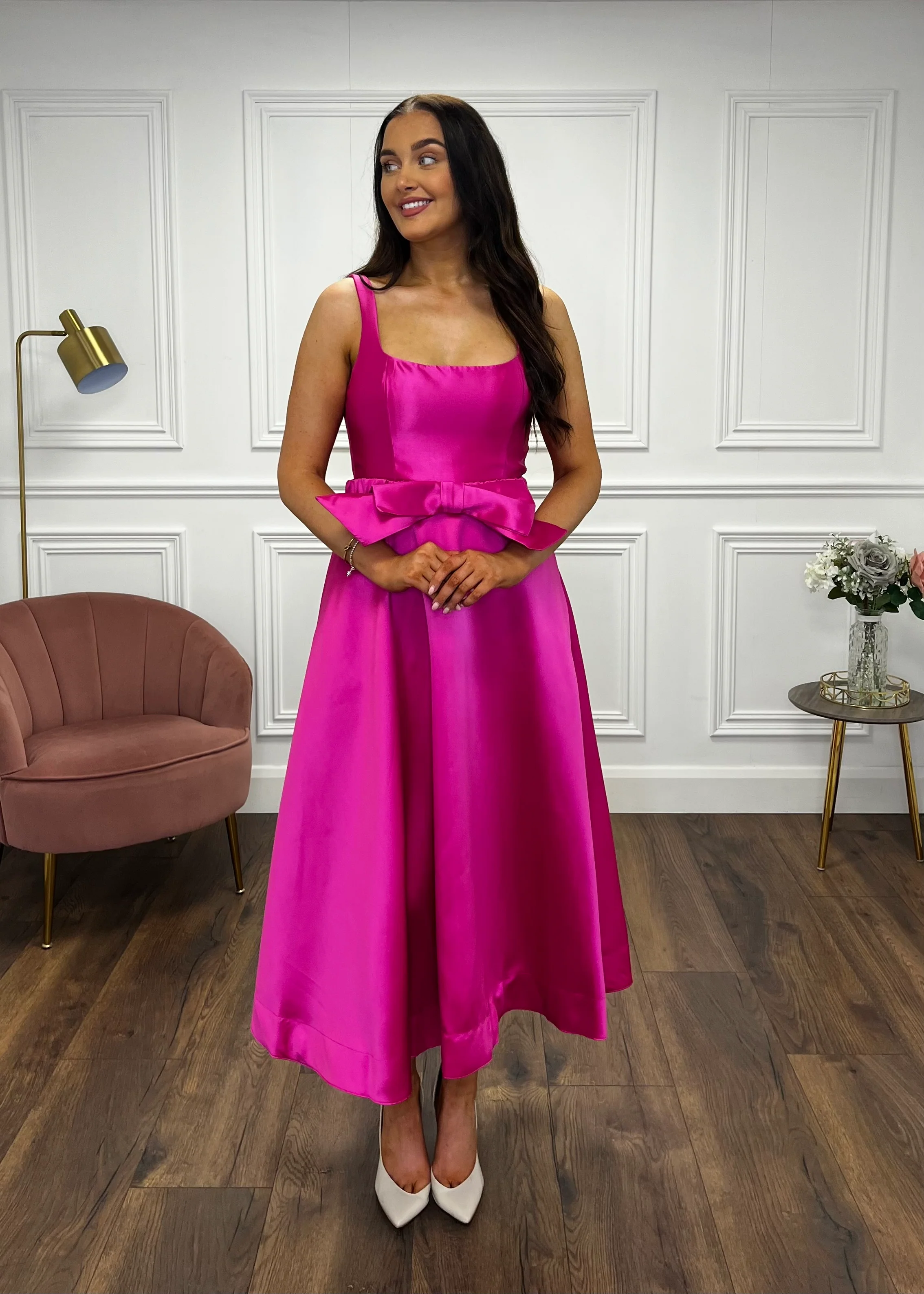 “Aria” Dress In Fuchsia - Image 6