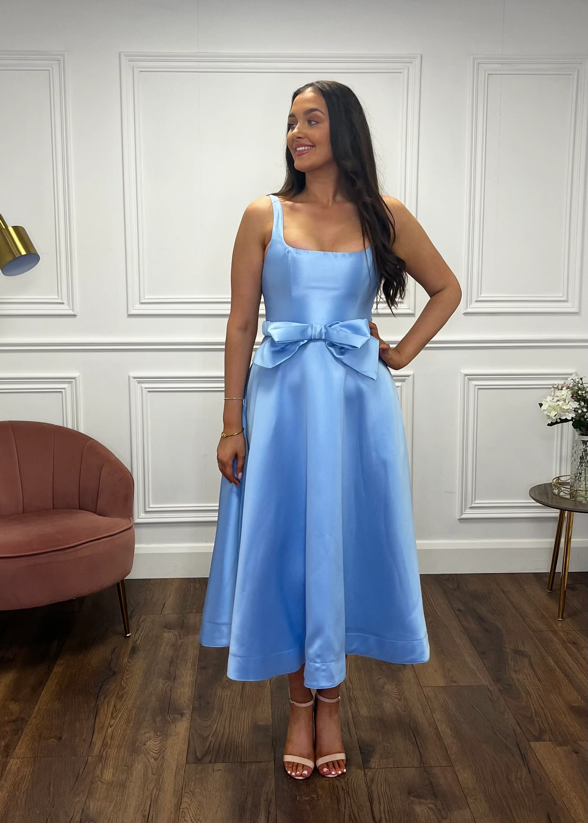 “Aria” Dress In Powder Blue - Image 4