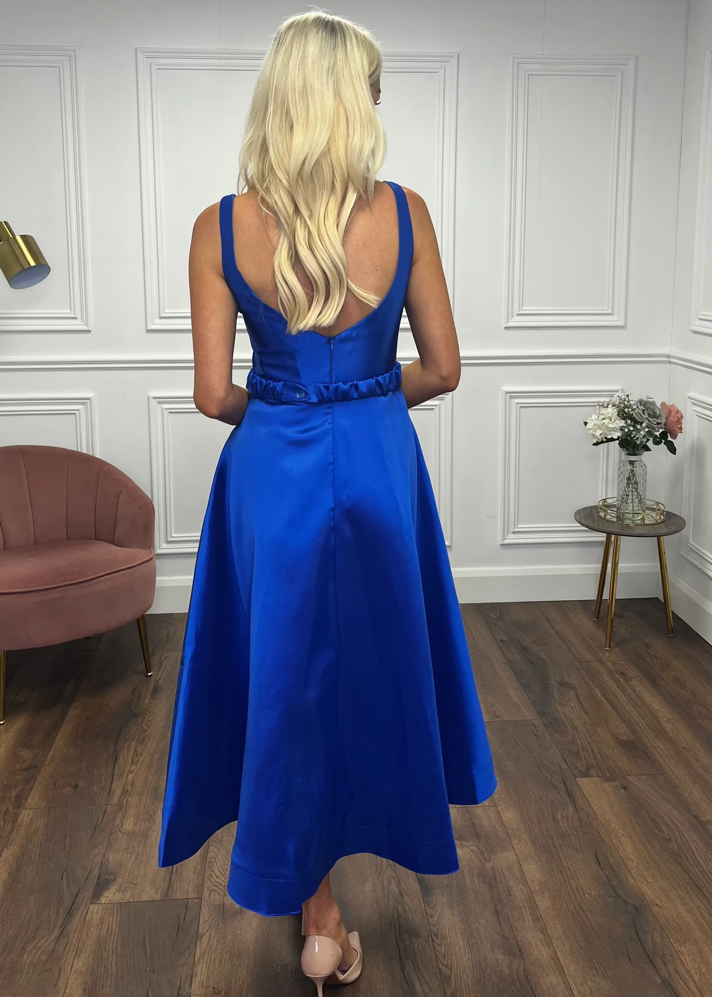 “Aria” Dress In Royal Blue - Image 7