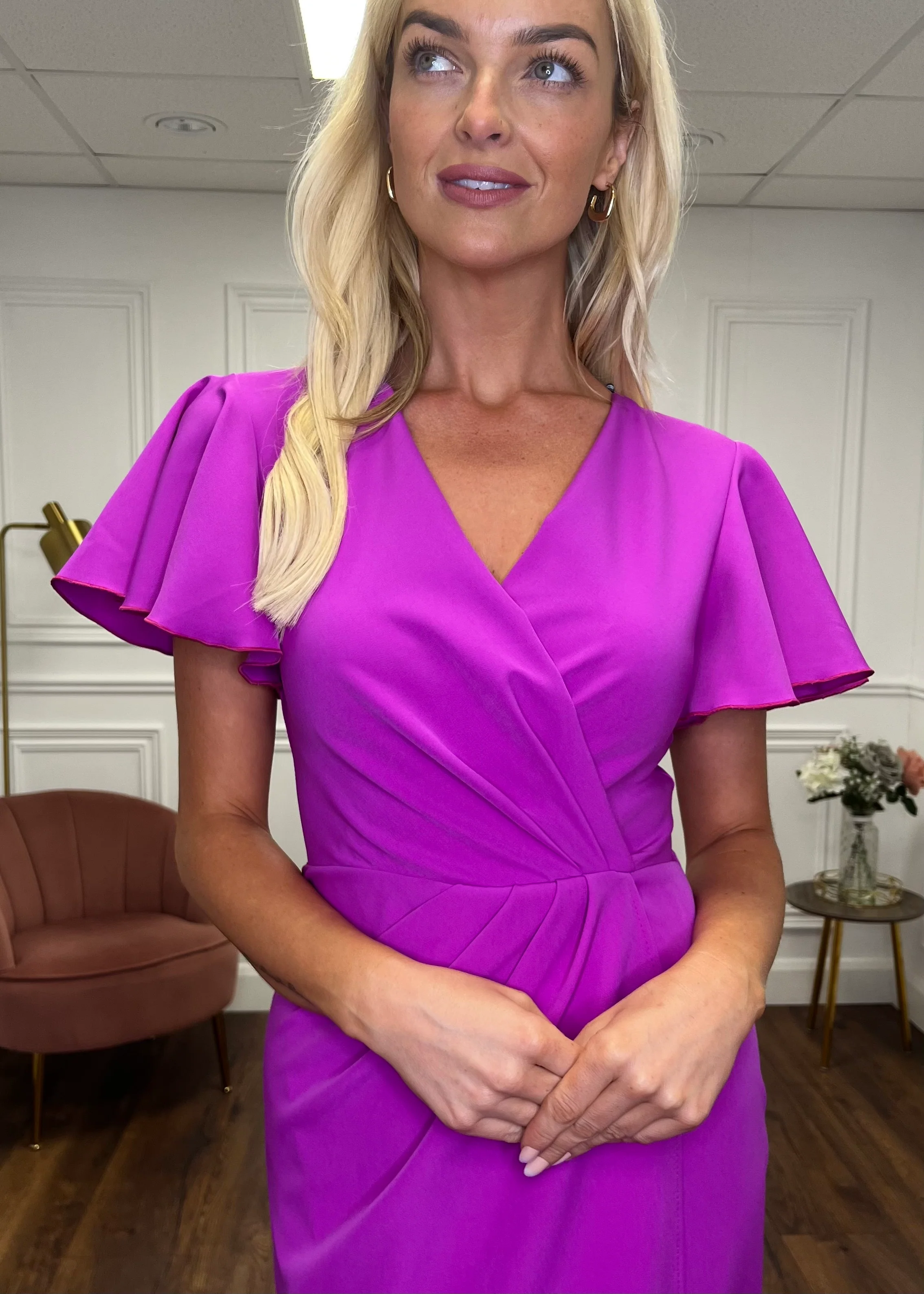 “Arlo” Dress In Magenta - Image 3