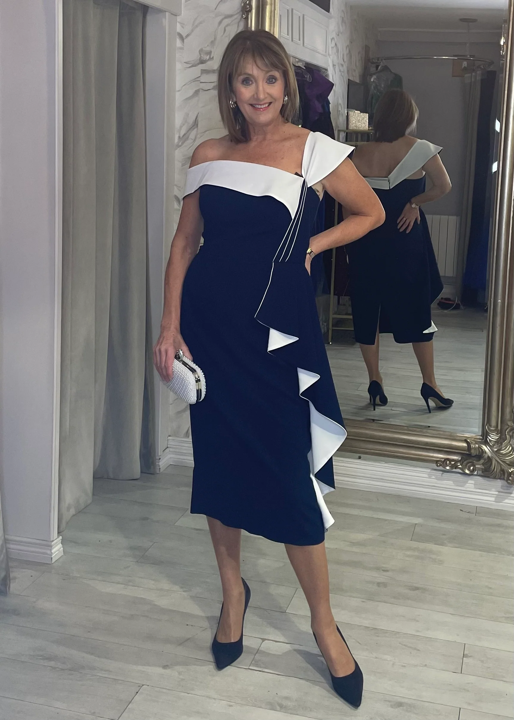 “Berkley” Dress In Navy - Image 2