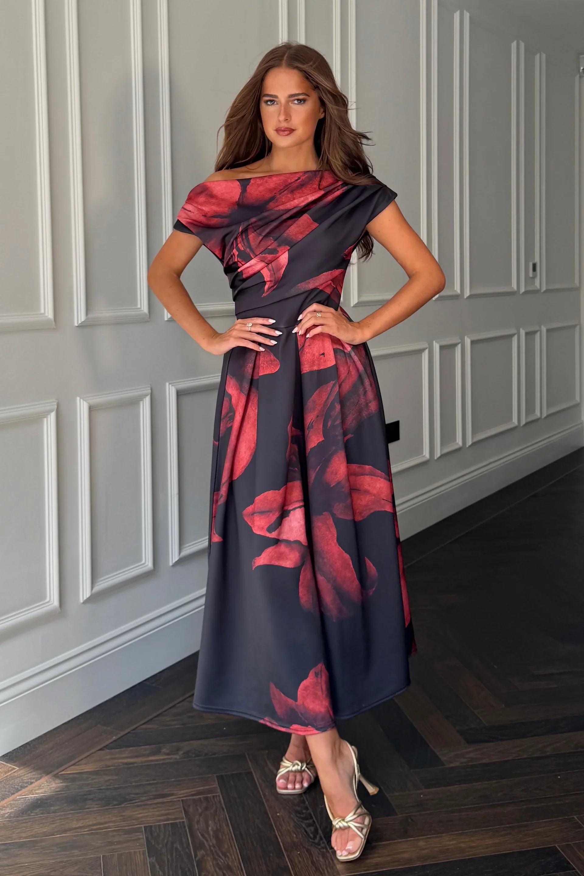 “Betty” Dress In Black Floral - Image 4