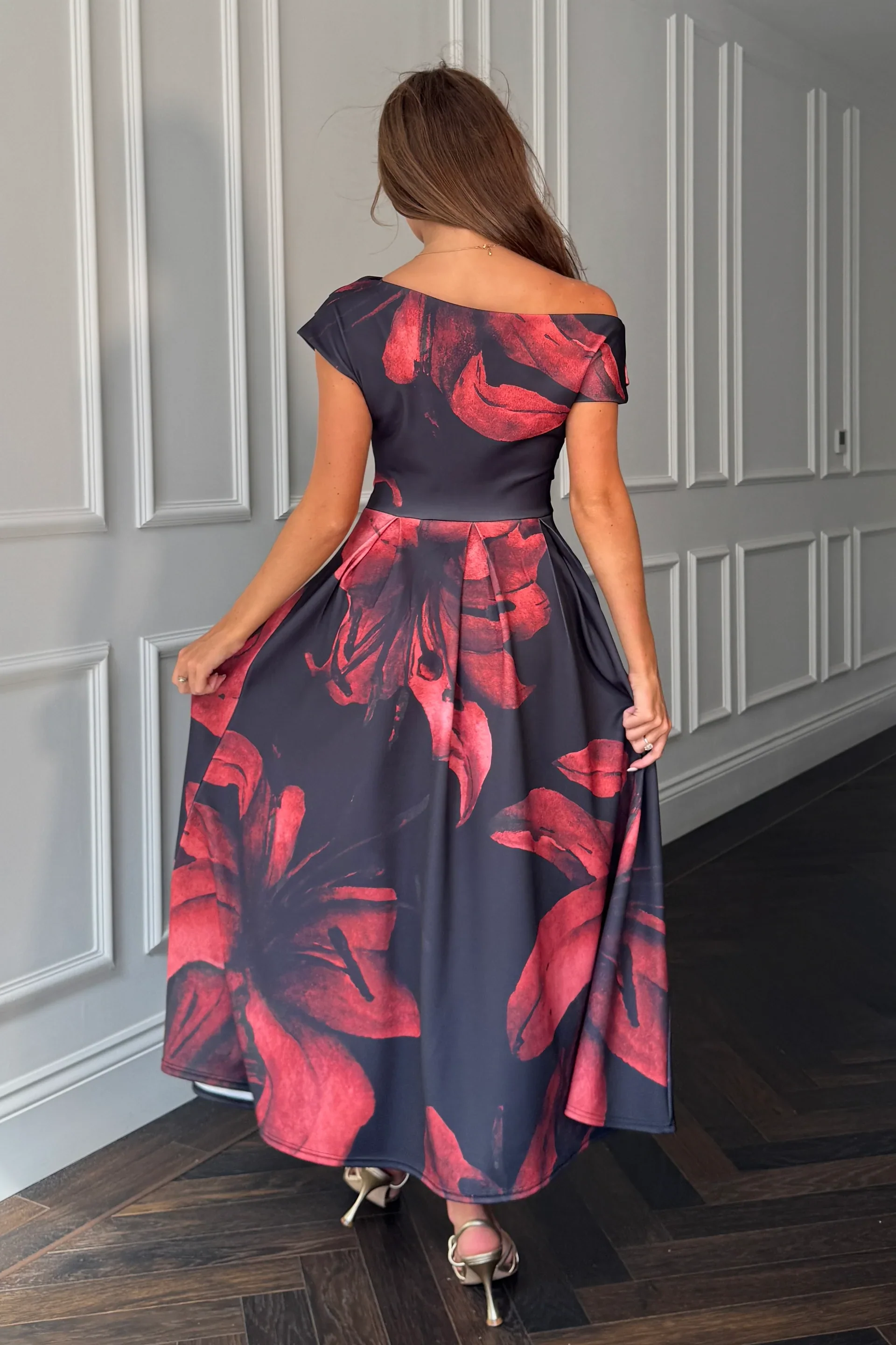 “Betty” Dress In Black Floral - Image 6