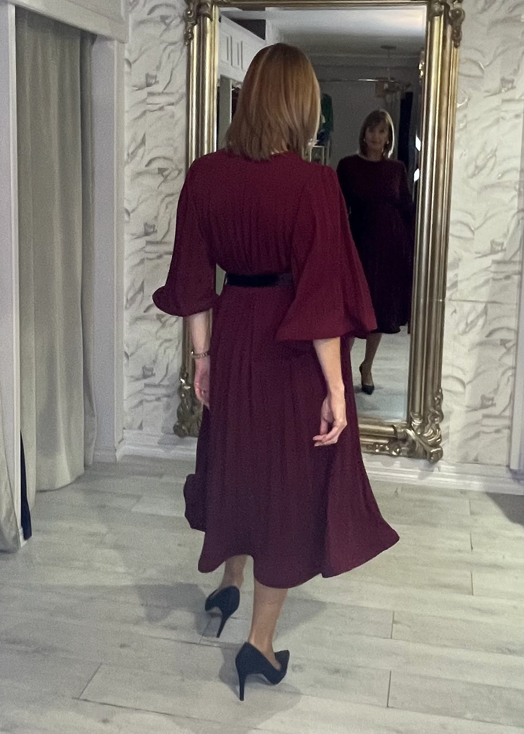 “Blair” Dress In Burgundy - Image 3