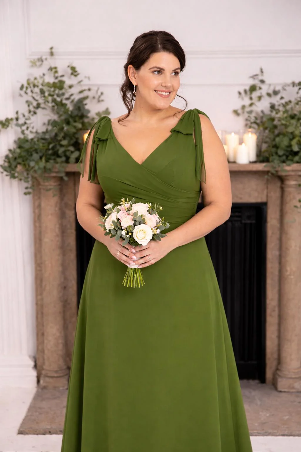 “Clover  Bridesmaid Dress In Hunter Green - Image 2