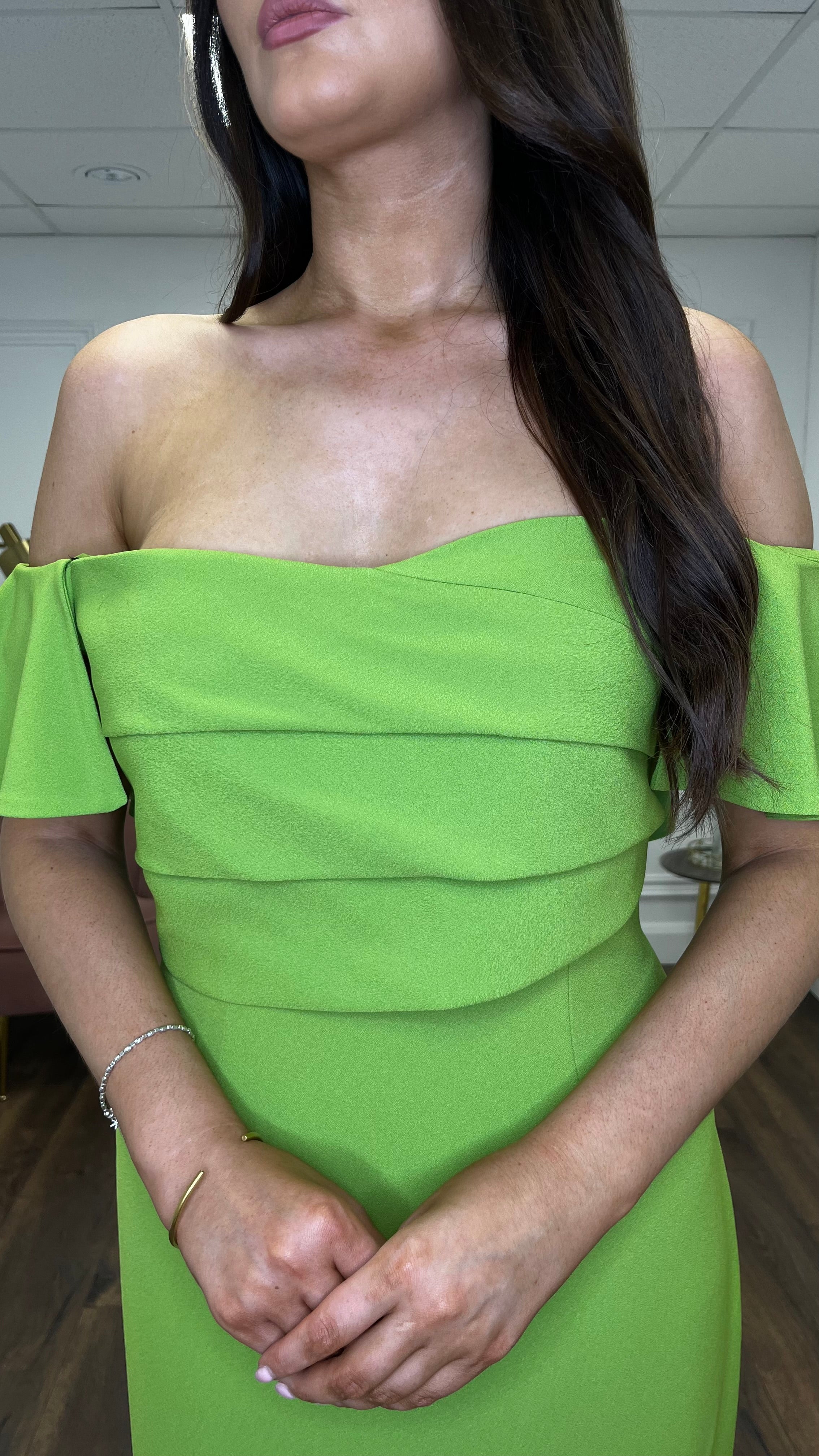 “Connie” Dress In Lime Green - Image 2