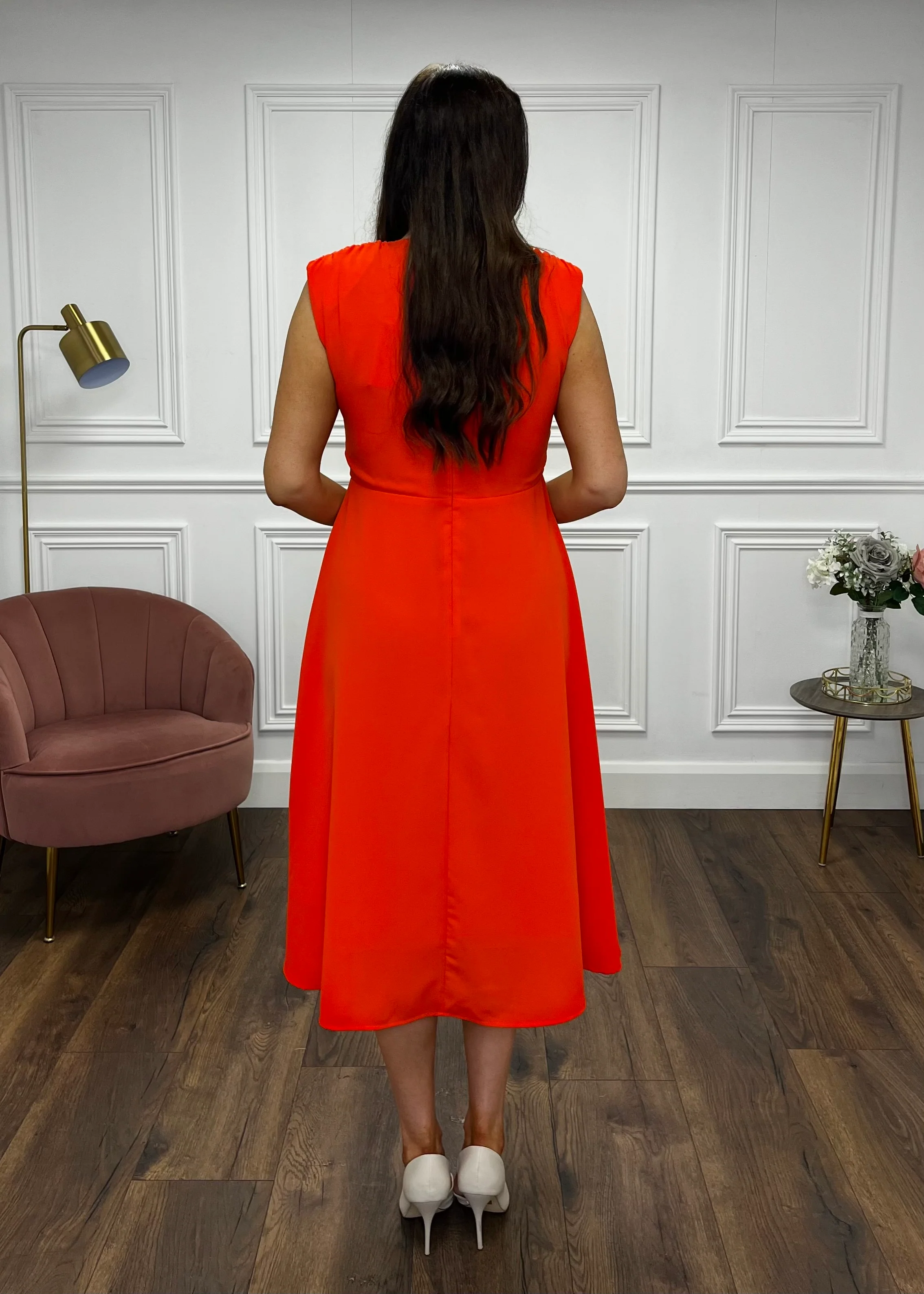 “Courtney” Dress In Coral - Image 4