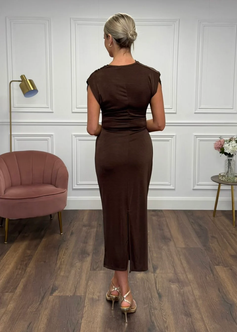 "Darcy" Dress In Brown - Image 4