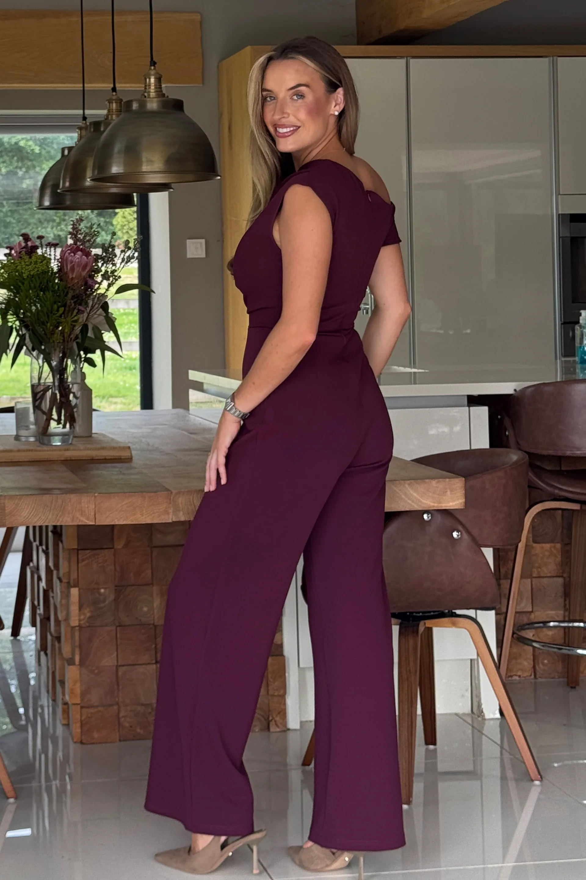 “Donna” Jumpsuit In Plum - Image 4