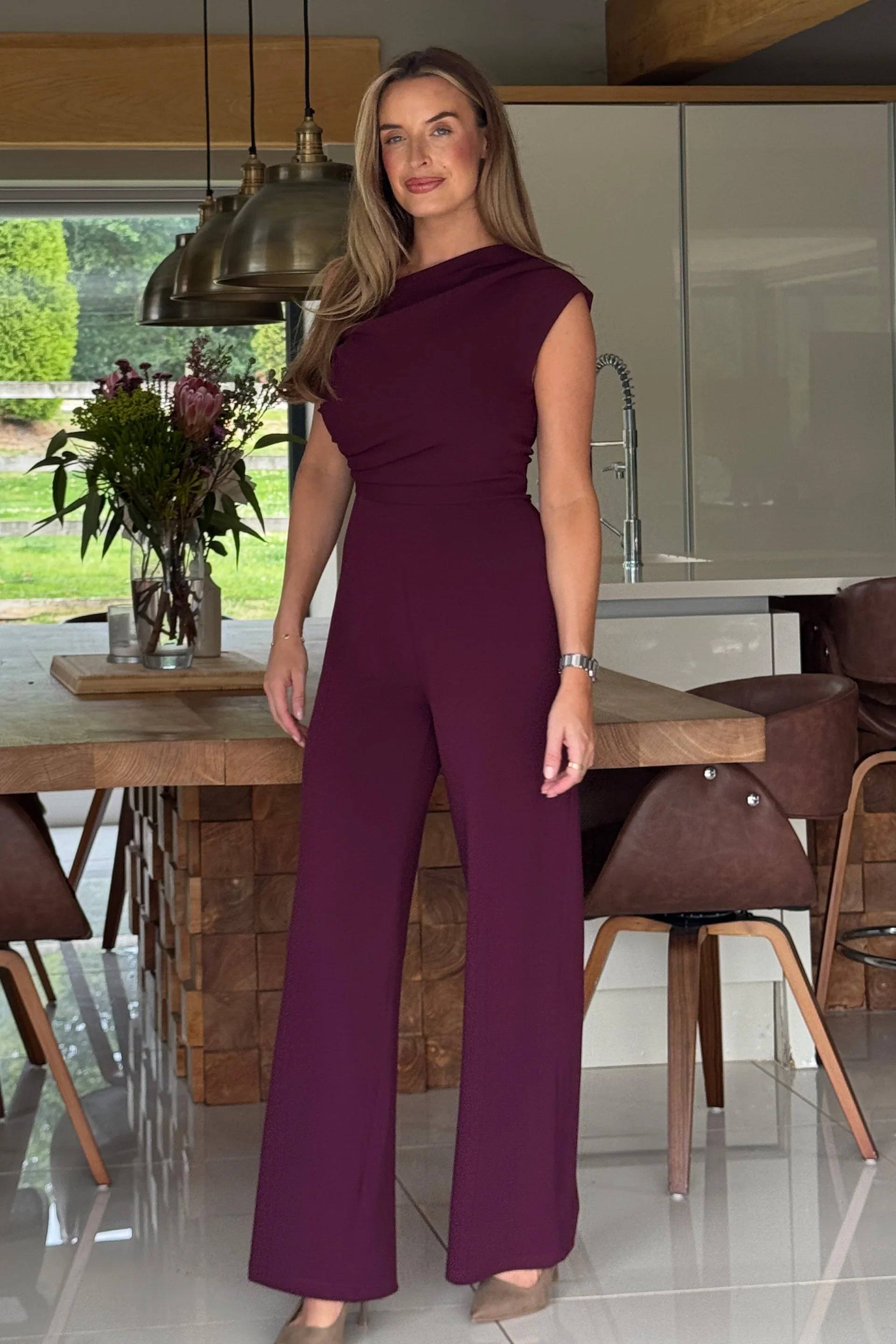 “Donna” Jumpsuit In Plum - Image 5