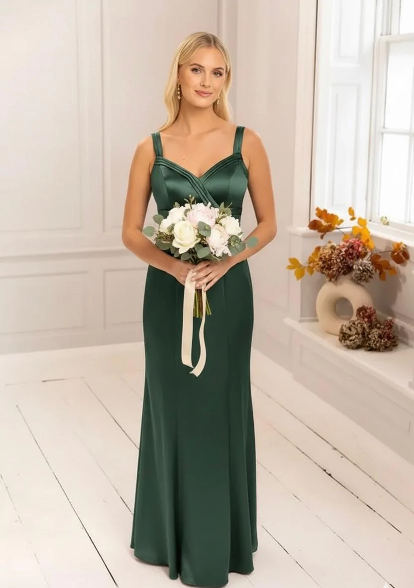 “Ellen” Bridesmaid Dress In Hunter Green - Image 2