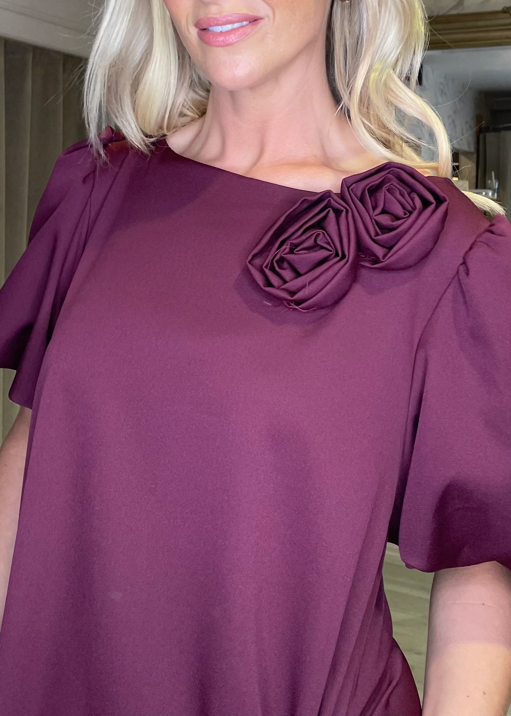 "Emery" Dress In Burgundy - Image 3