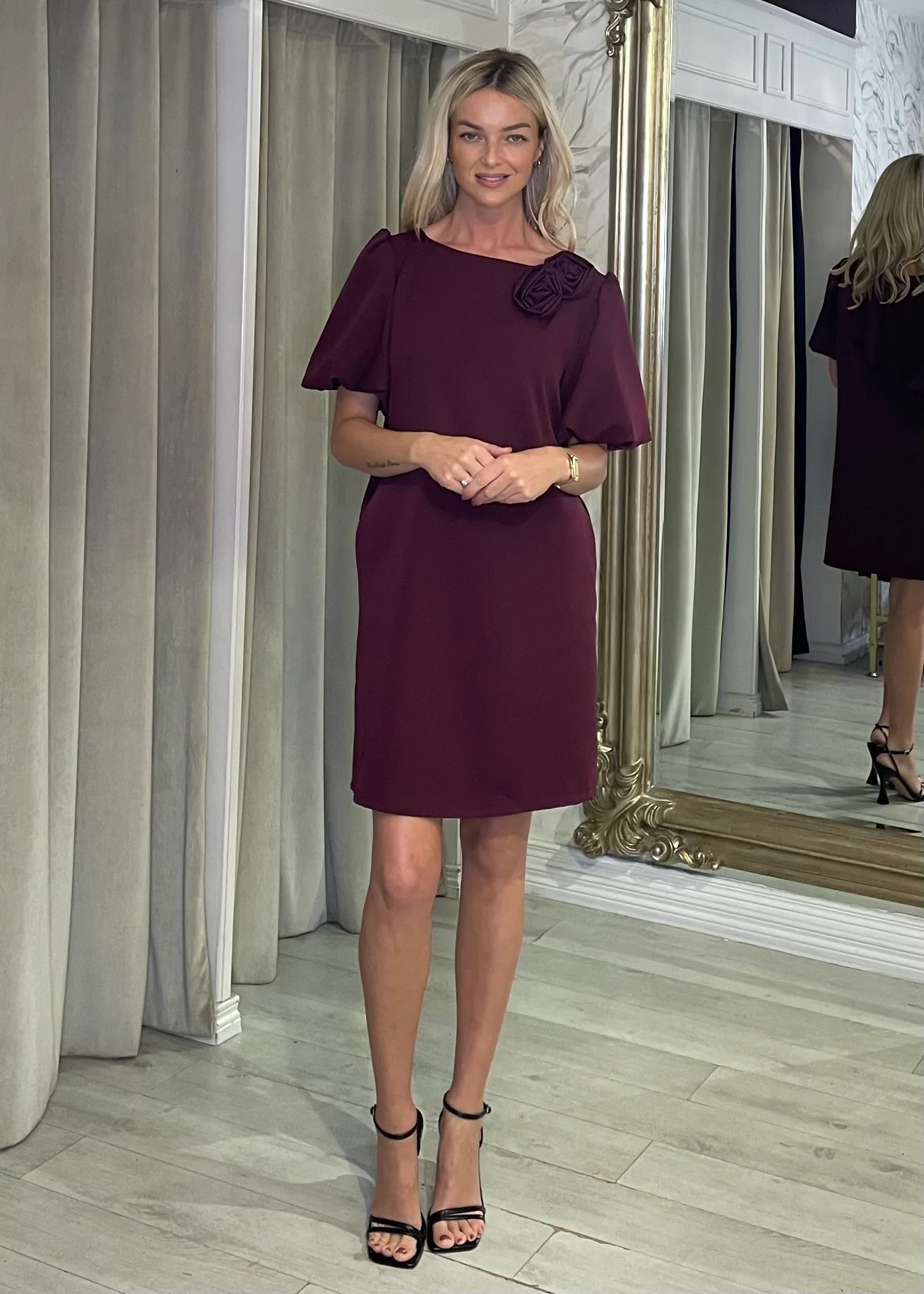 "Emery" Dress In Burgundy - Image 4