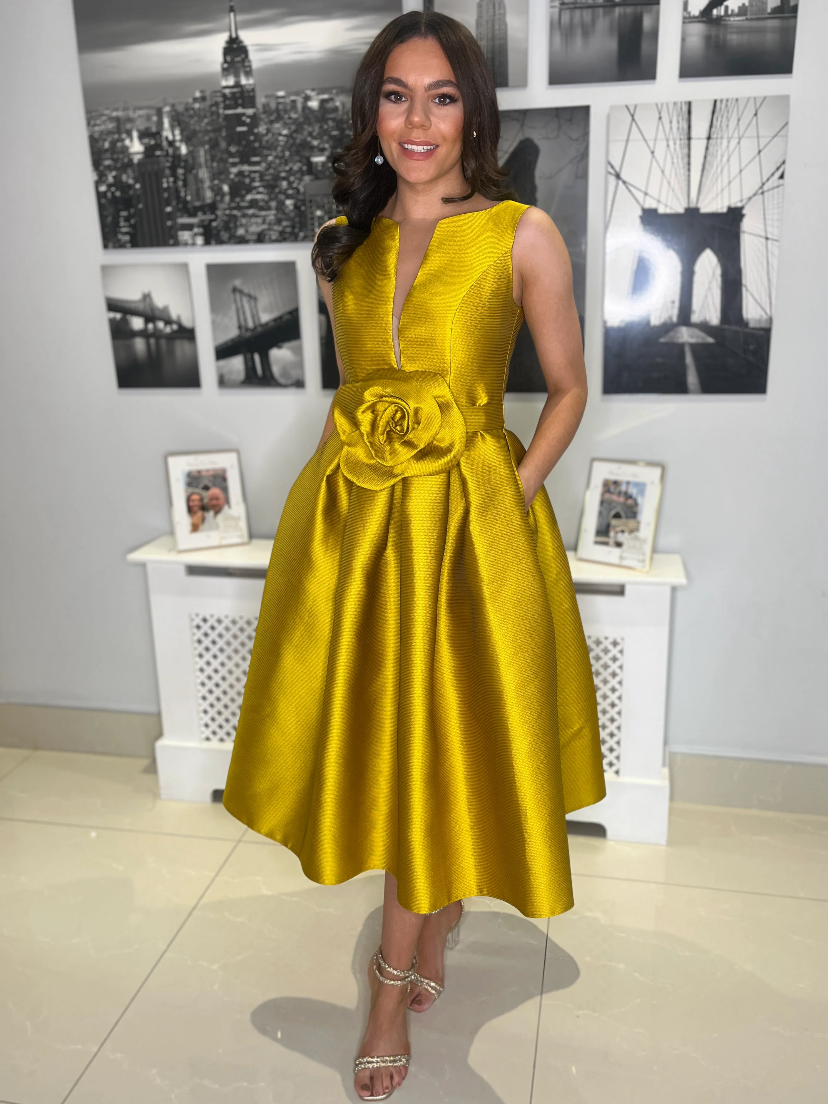 “Eve” Dress In Mustard - Image 4