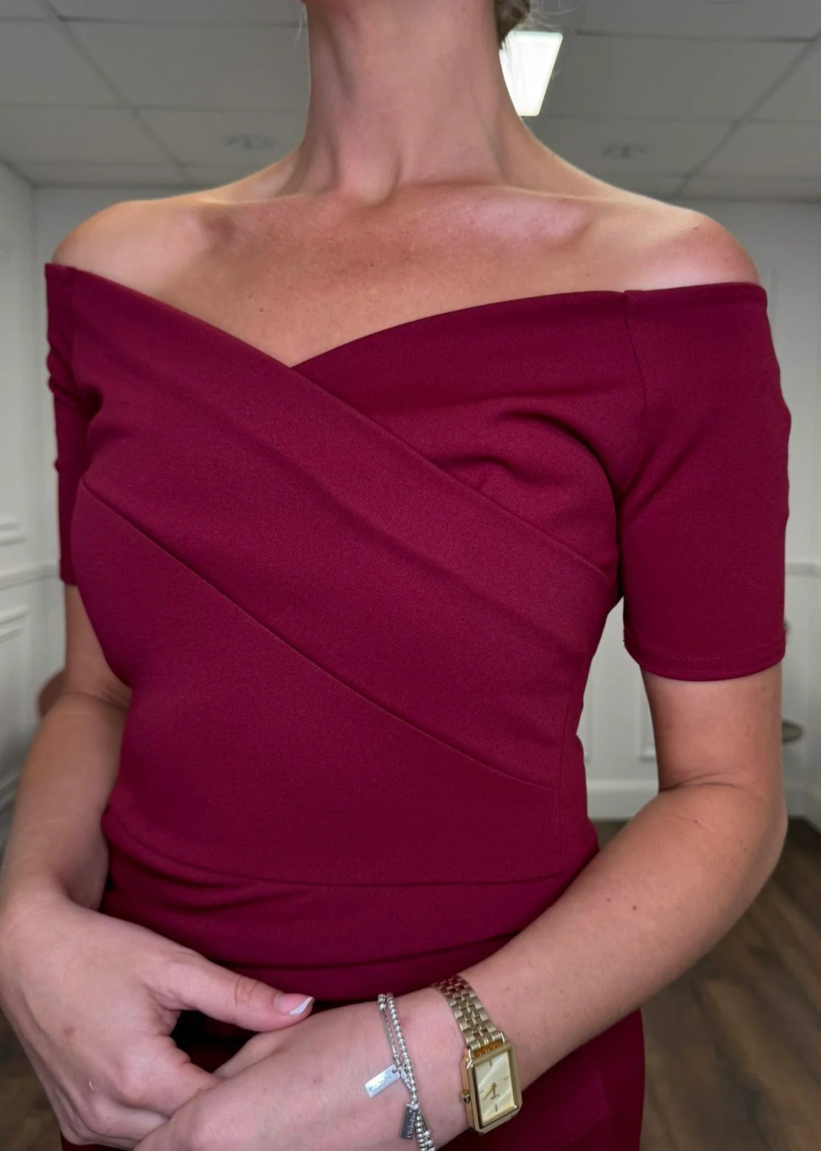 "Florence" Dress In Burgundy - Image 2