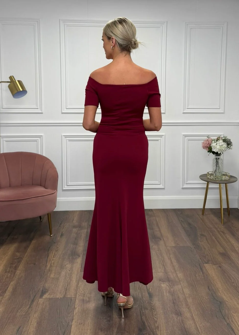 "Florence" Dress In Burgundy - Image 3