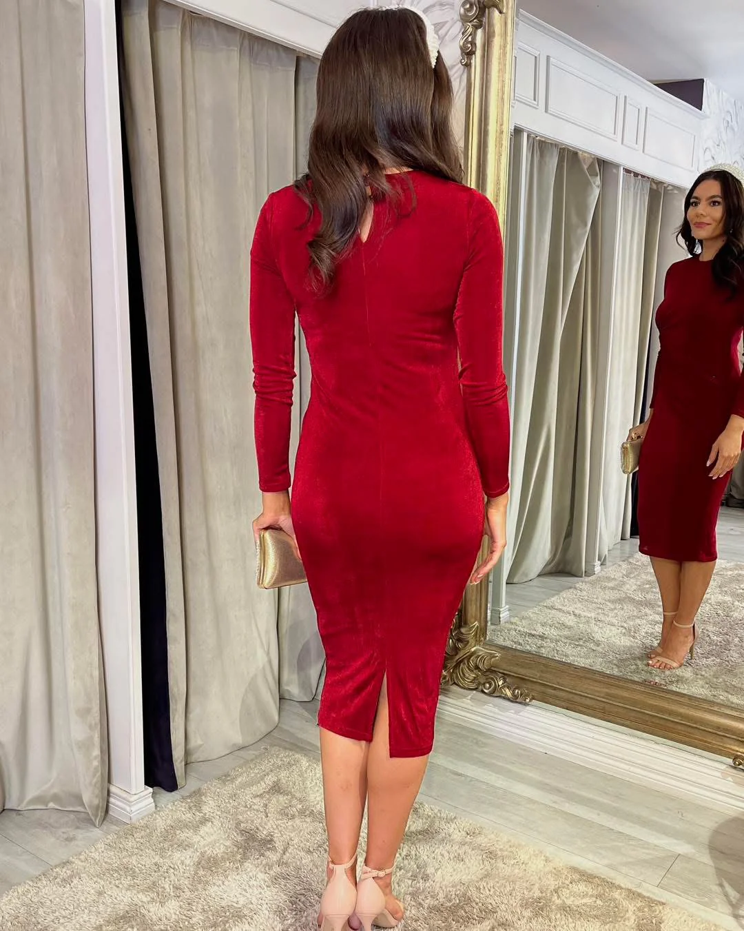 “Florence” Dress In Wine - Image 3
