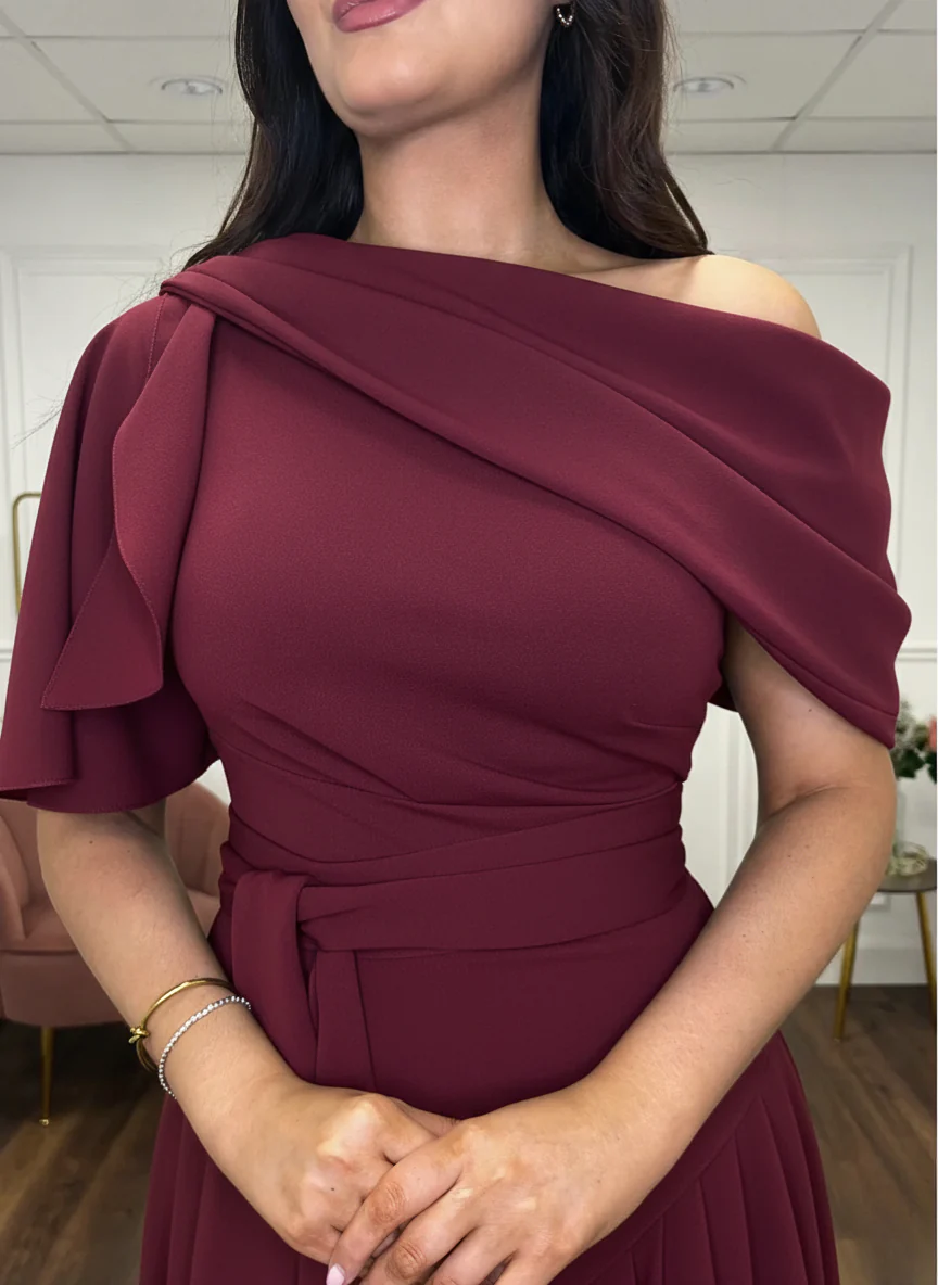 “Francesca” Dress In Burgundy - Image 3