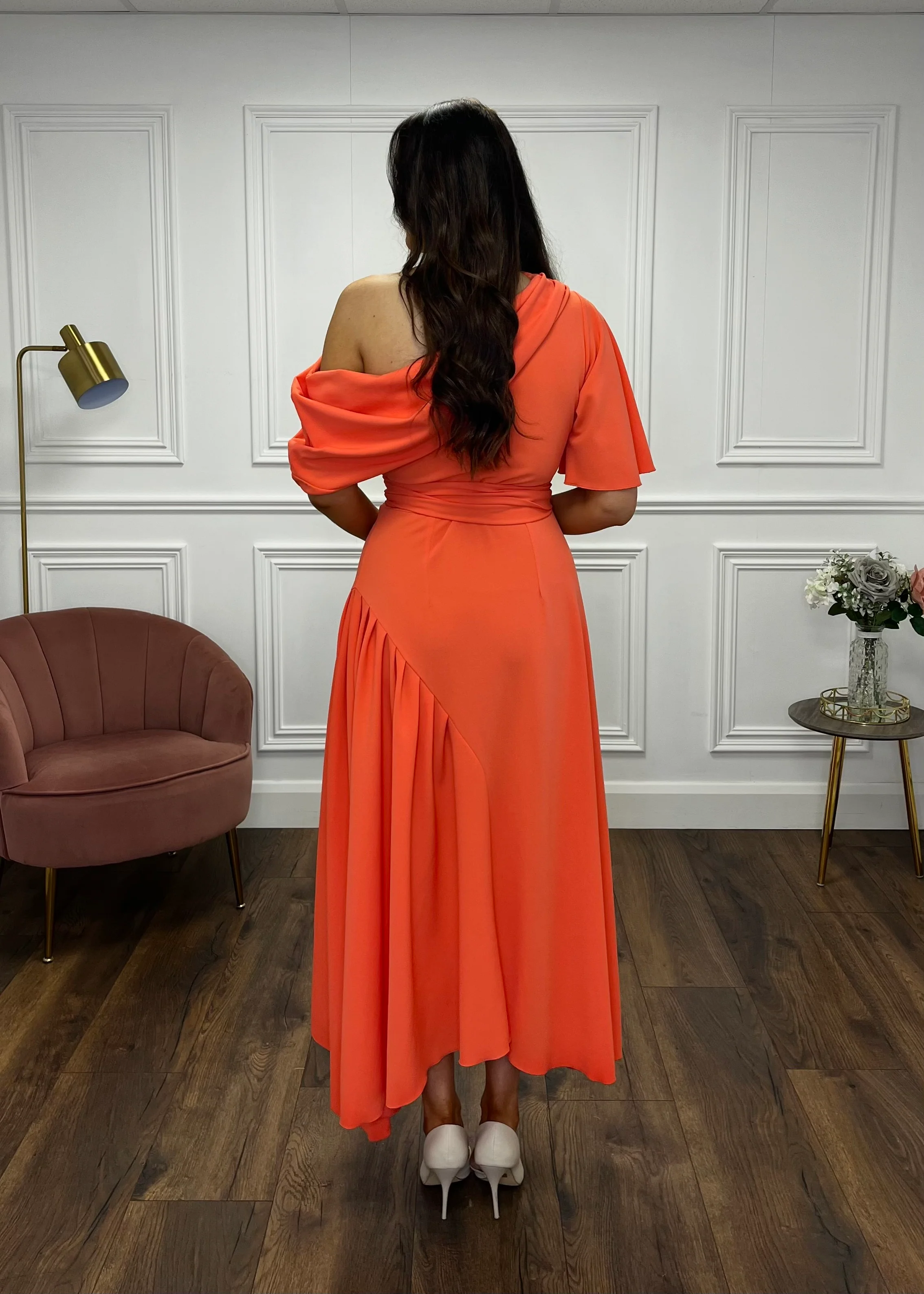 “Francesca” Dress In Coral - Image 5