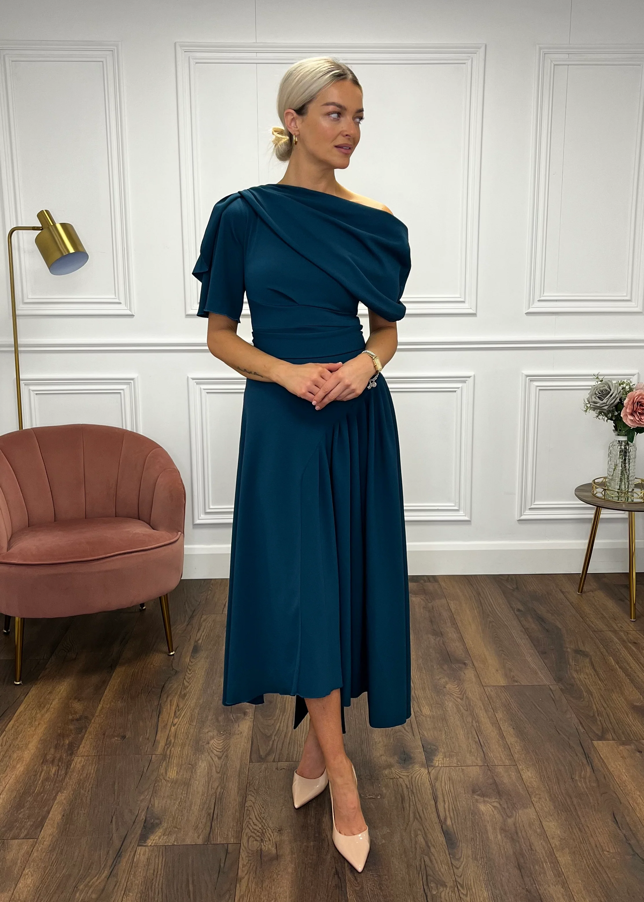 “Francesca” Dress In Teal - Image 2