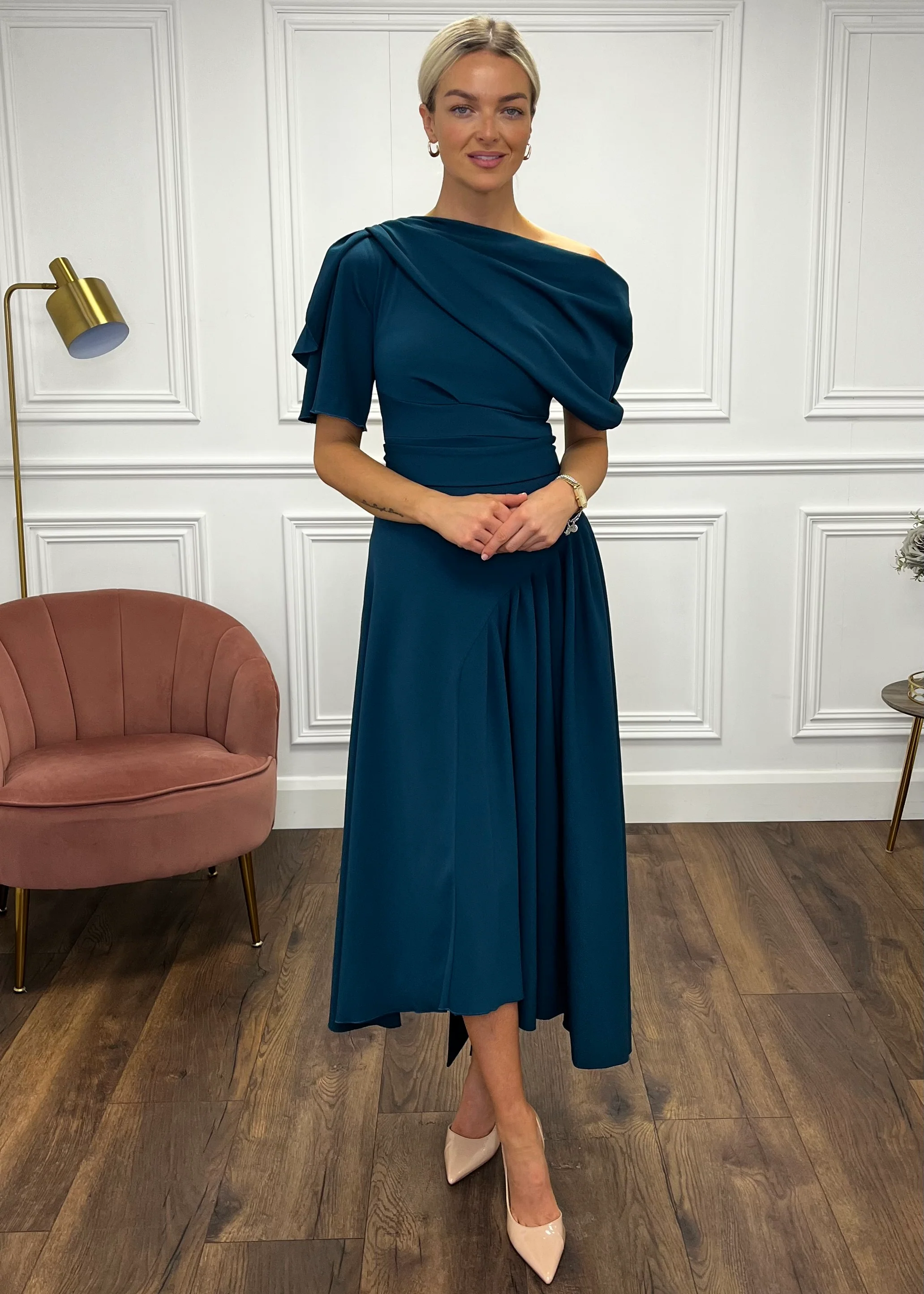 “Francesca” Dress In Teal - Image 4