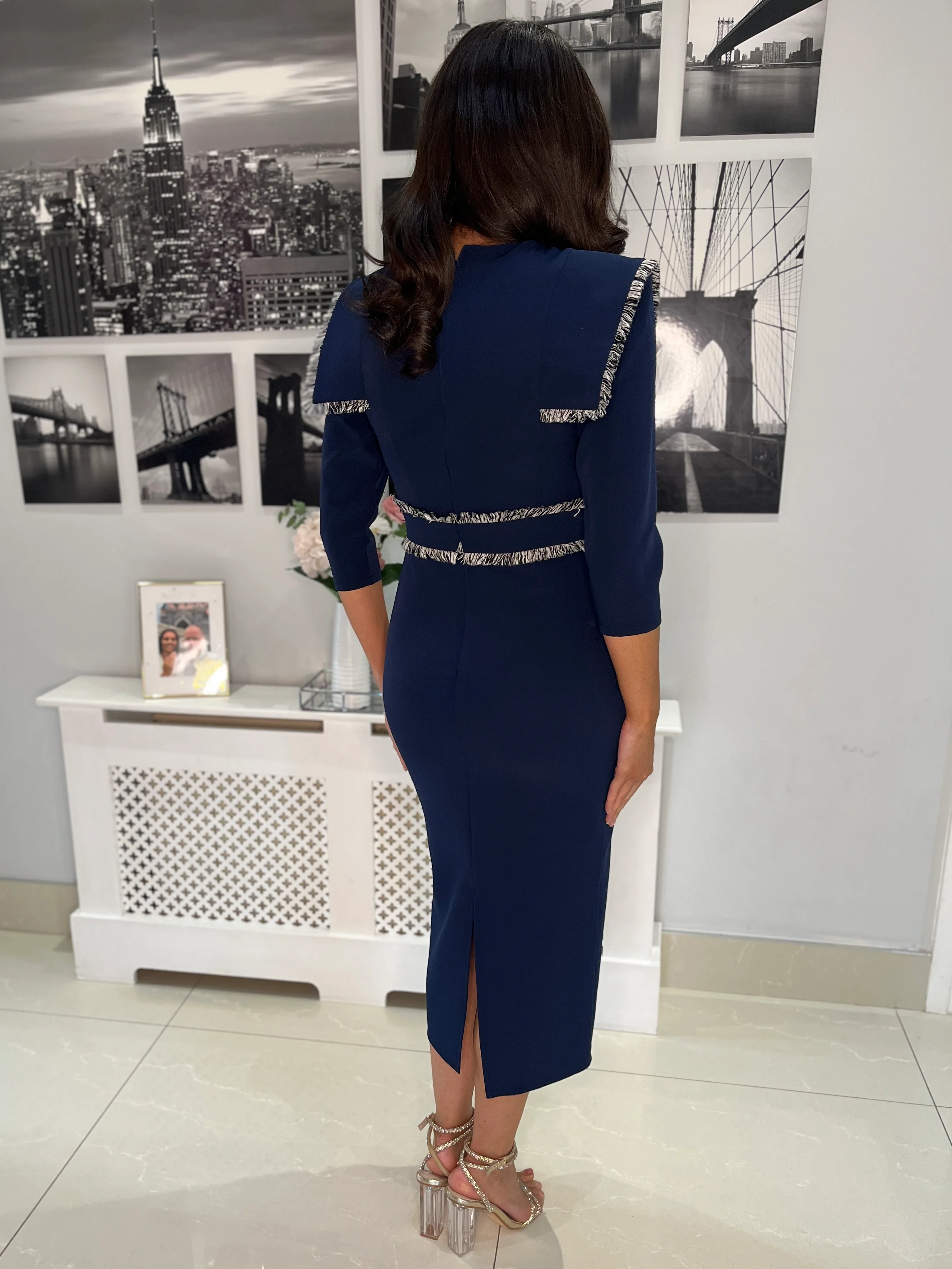“Gracie” Dress In Navy - Image 5