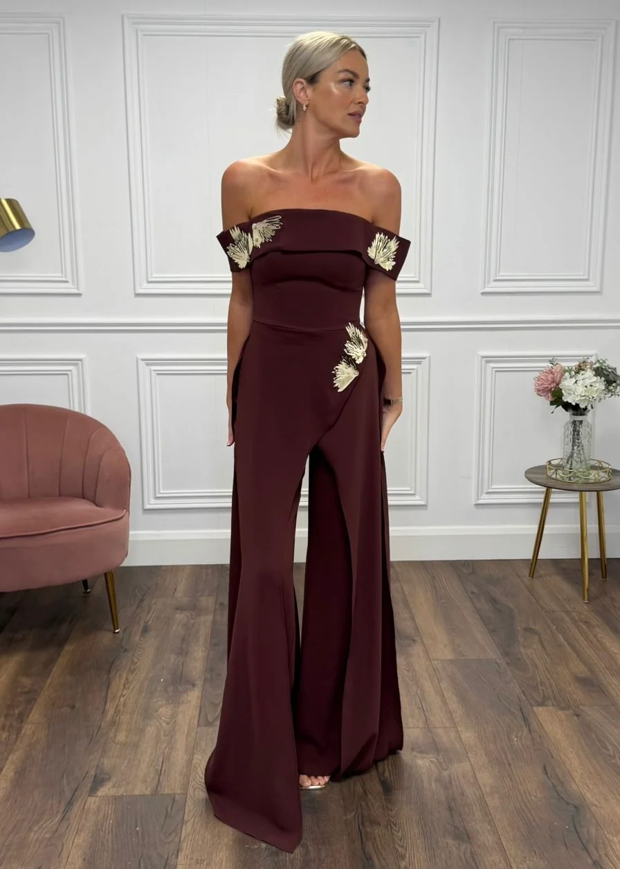 “Harper” Jumpsuit In Brown - Image 3