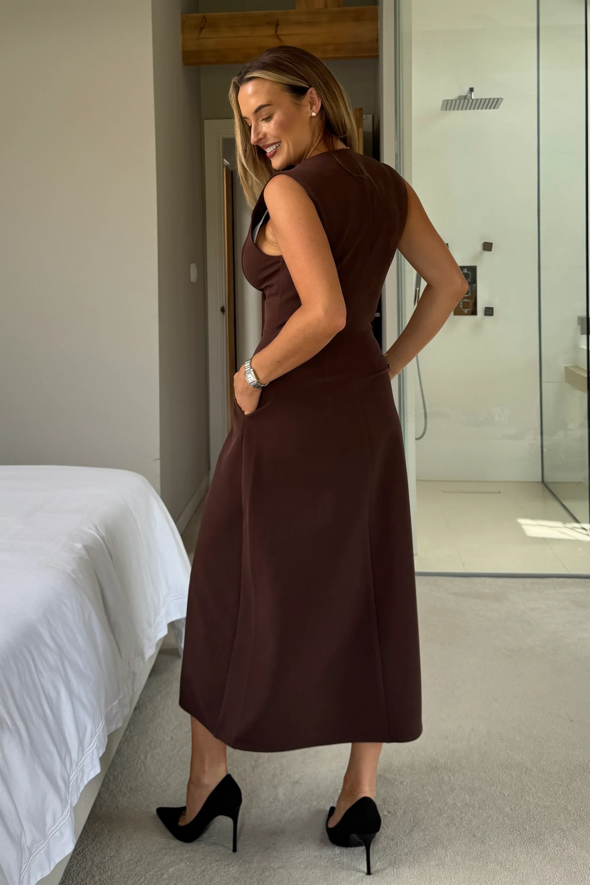 “Hazel” Dress In Brown - Image 4
