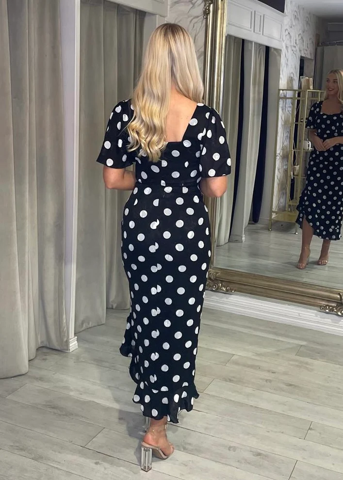 “Heidi” Dress In Black Polka Dot - Image 2