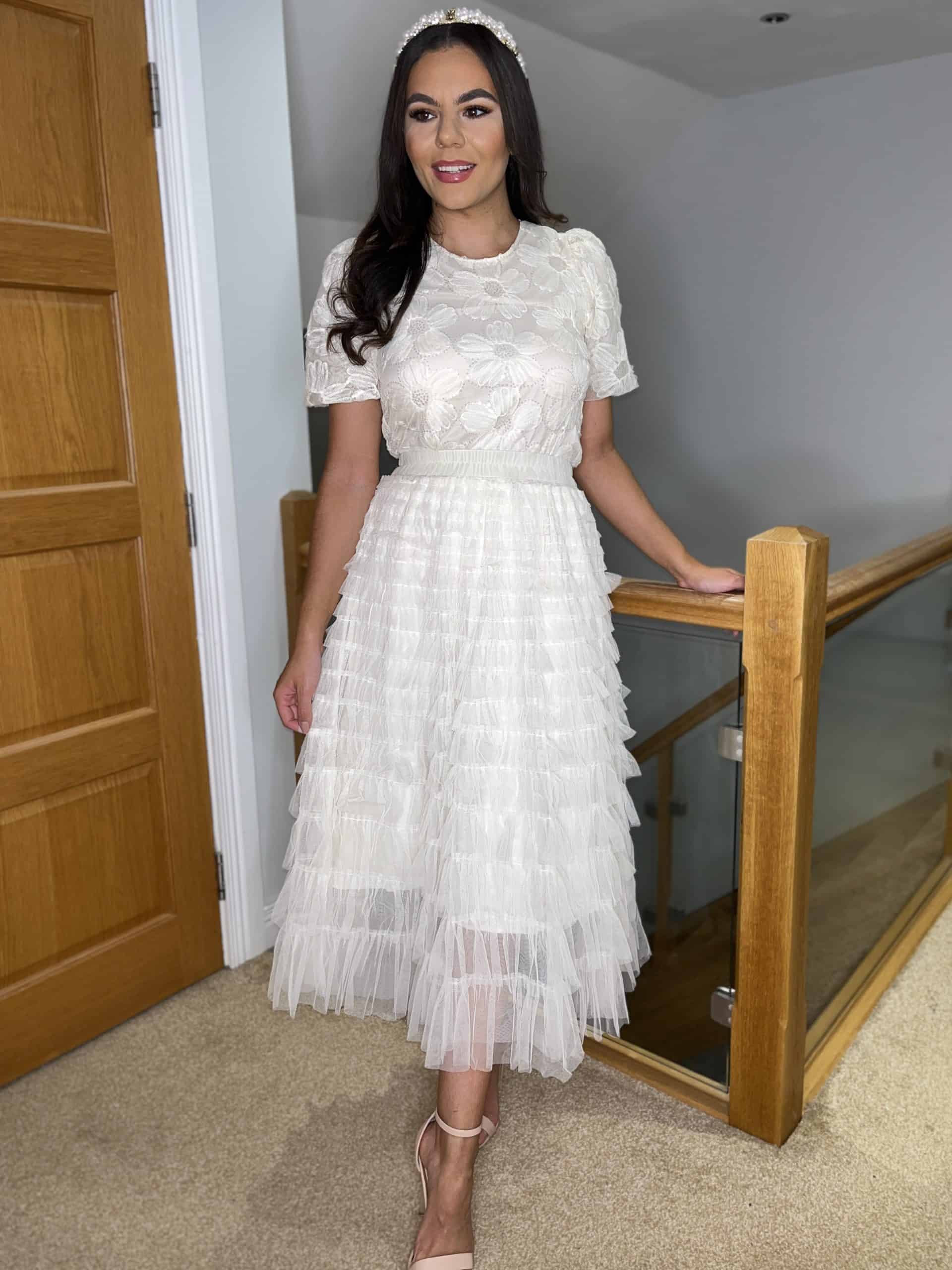 "Holly" Tulle Skirt In Cream - Image 4