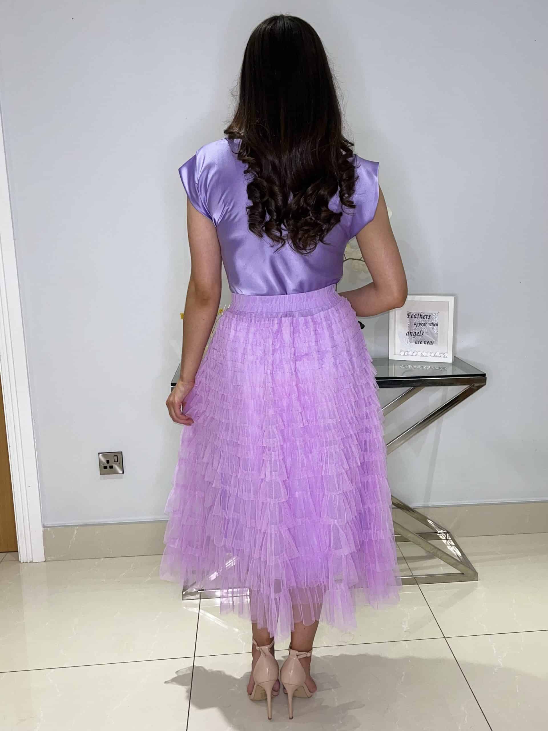 "Holly" Tulle Skirt In Lilac - Image 3