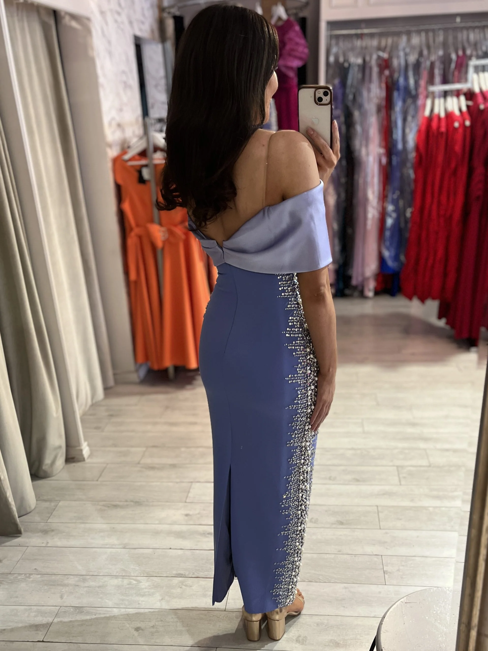 "Isabella" Dress In Periwinkle Blue - Image 5