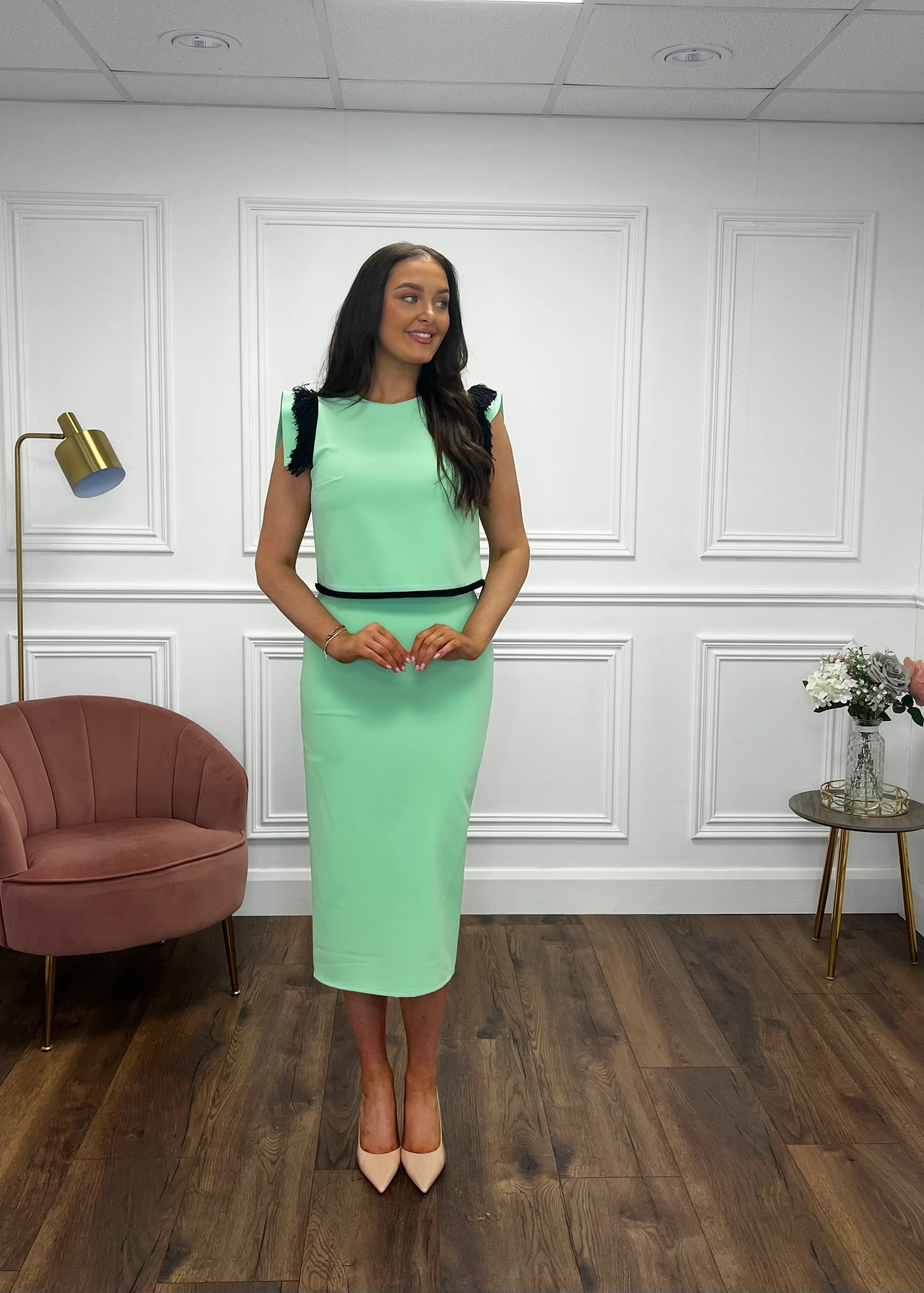 “Isla” Dress In Mint Green - Image 4