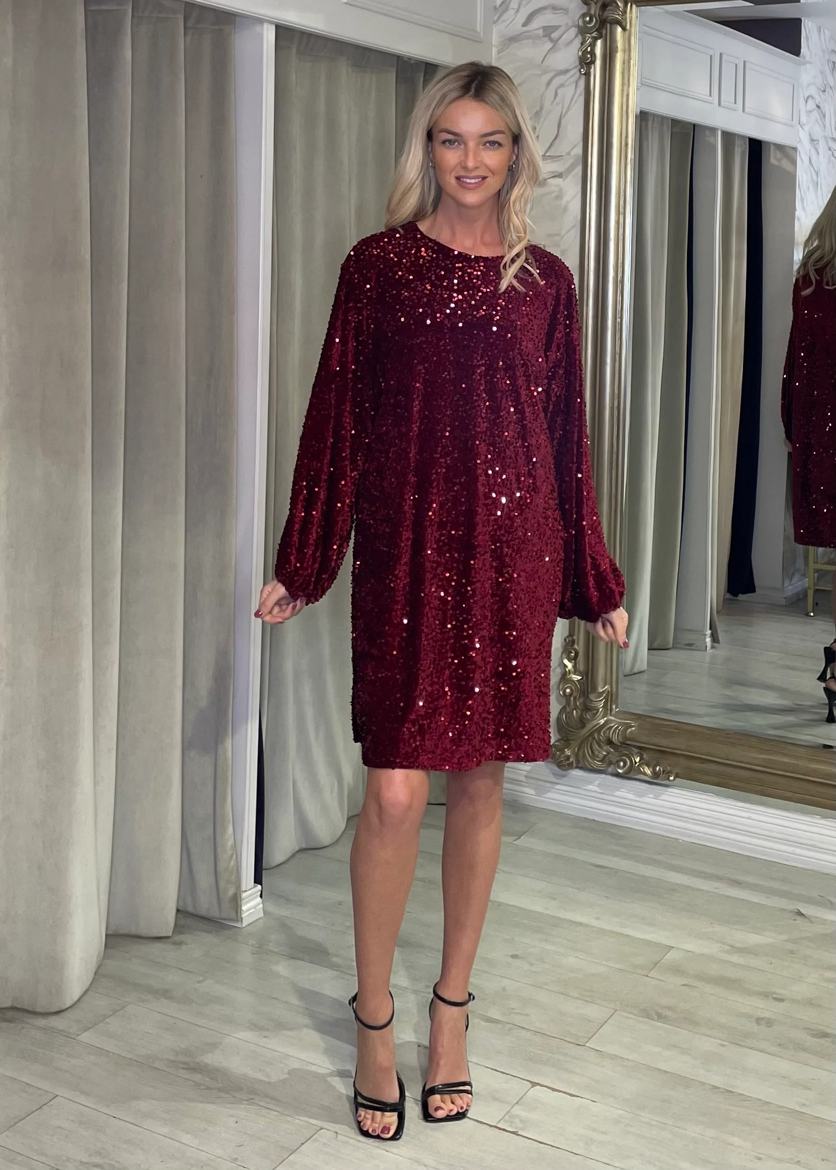 “Izzy” Dress In Burgundy - Image 4