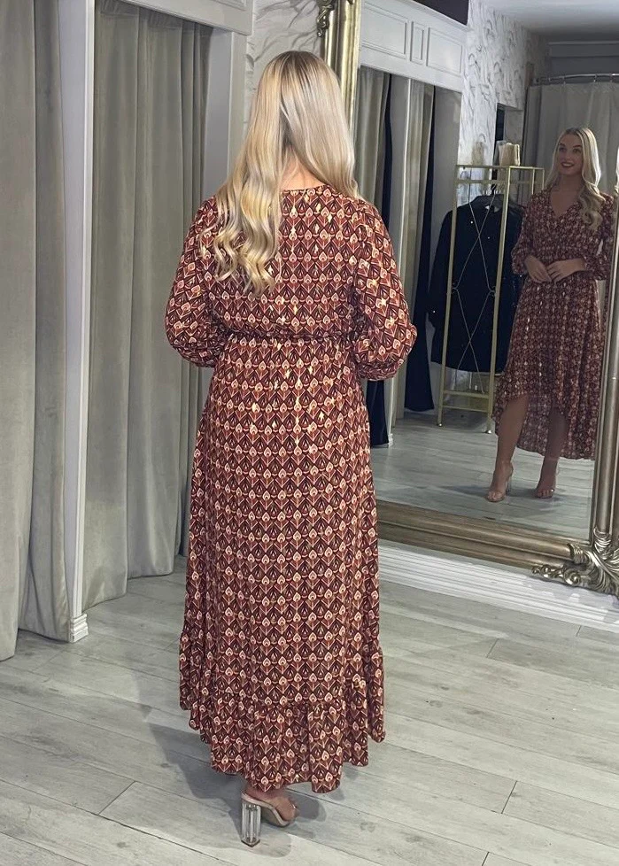 “Jasper” Dress In Rustic Print - Image 2