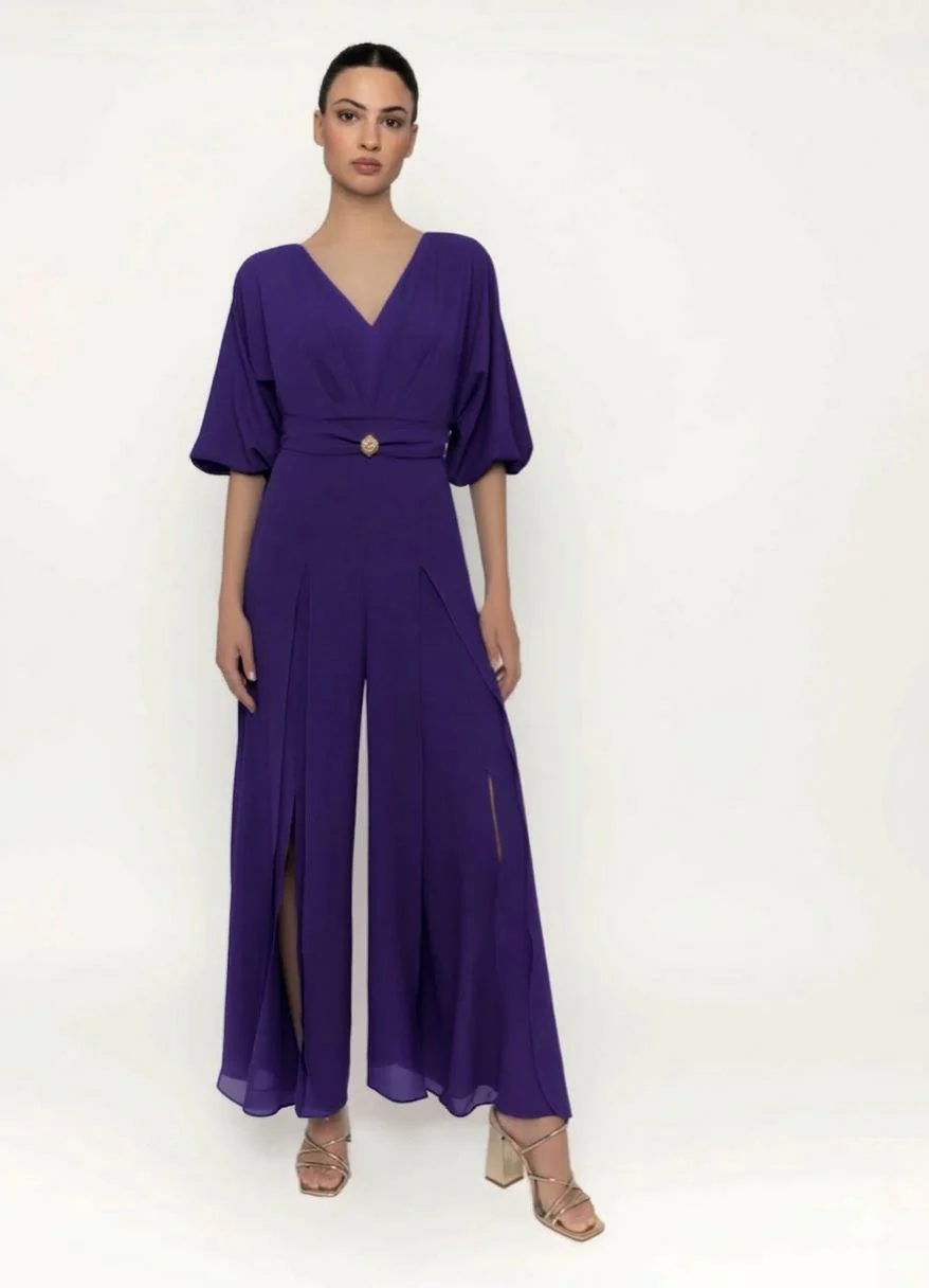 "Katie" Jumpsuit In Purple - Image 2