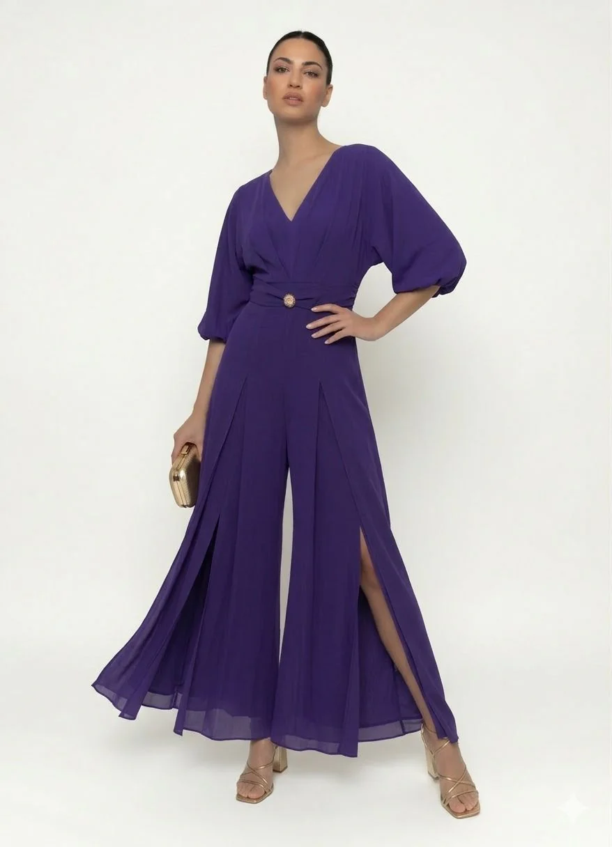 "Katie" Jumpsuit In Purple - Image 3