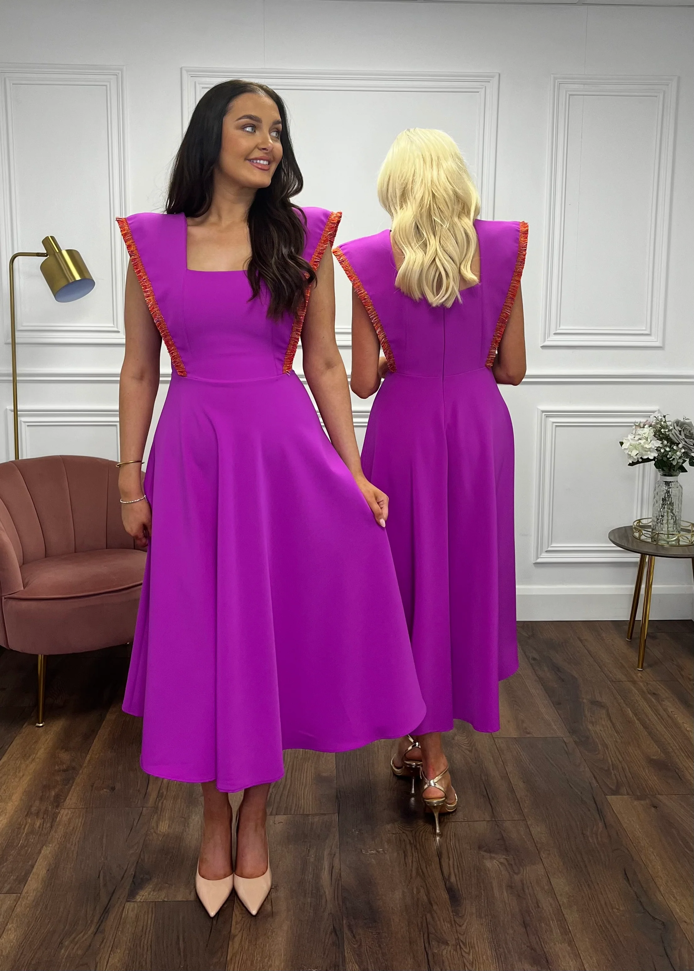 “Kelsie” Dress In Magenta - Image 10