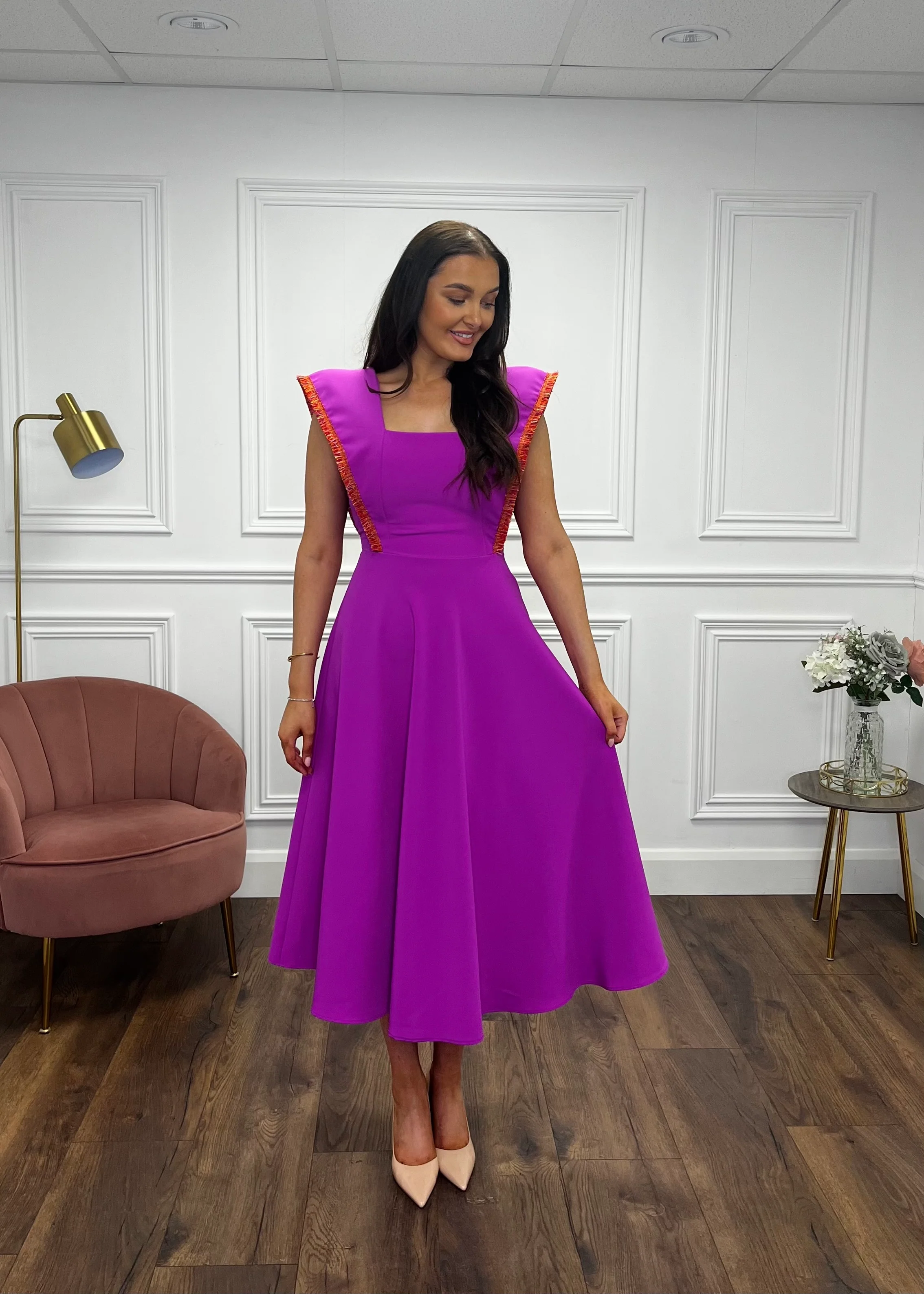 “Kelsie” Dress In Magenta - Image 2