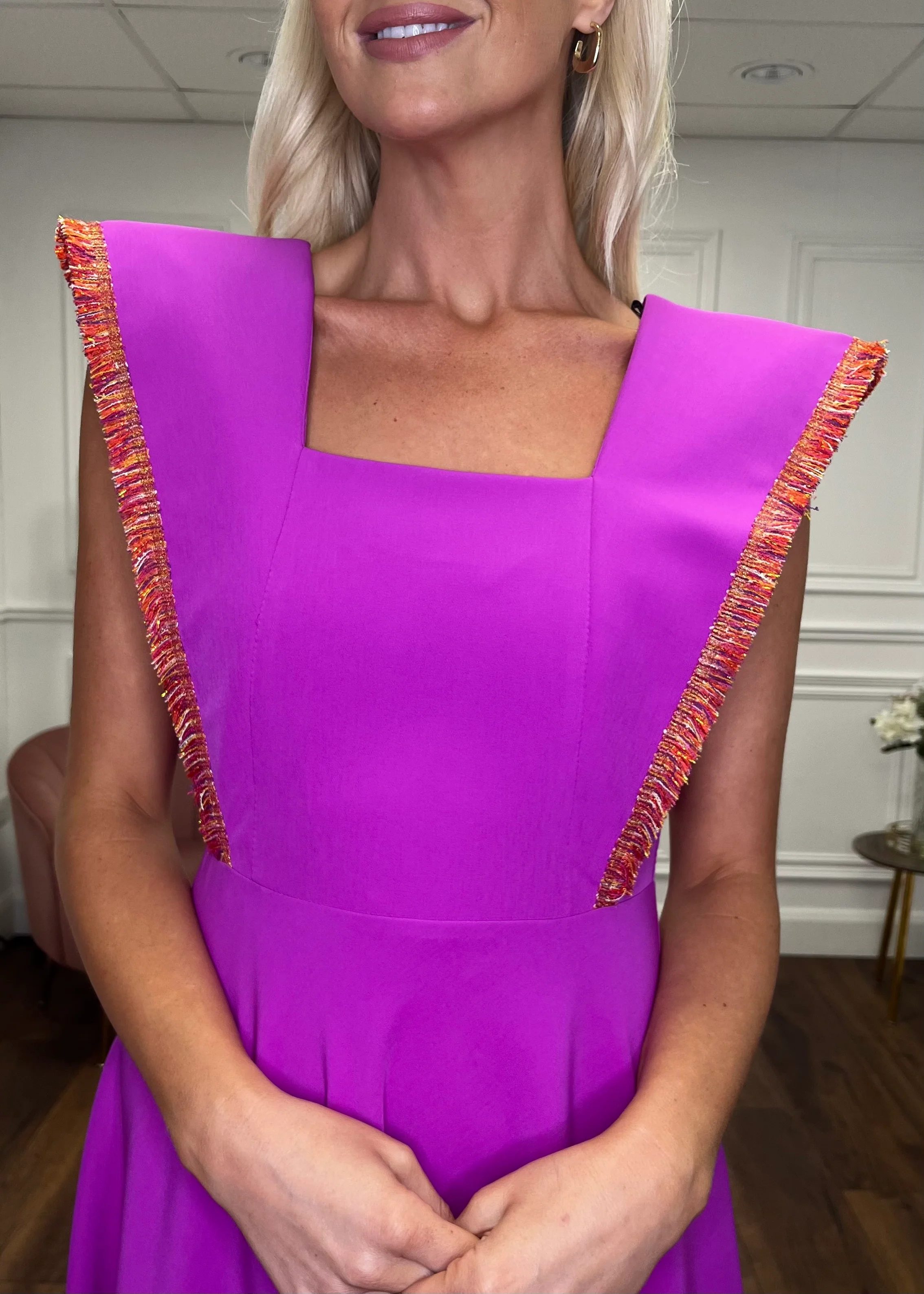 “Kelsie” Dress In Magenta - Image 4