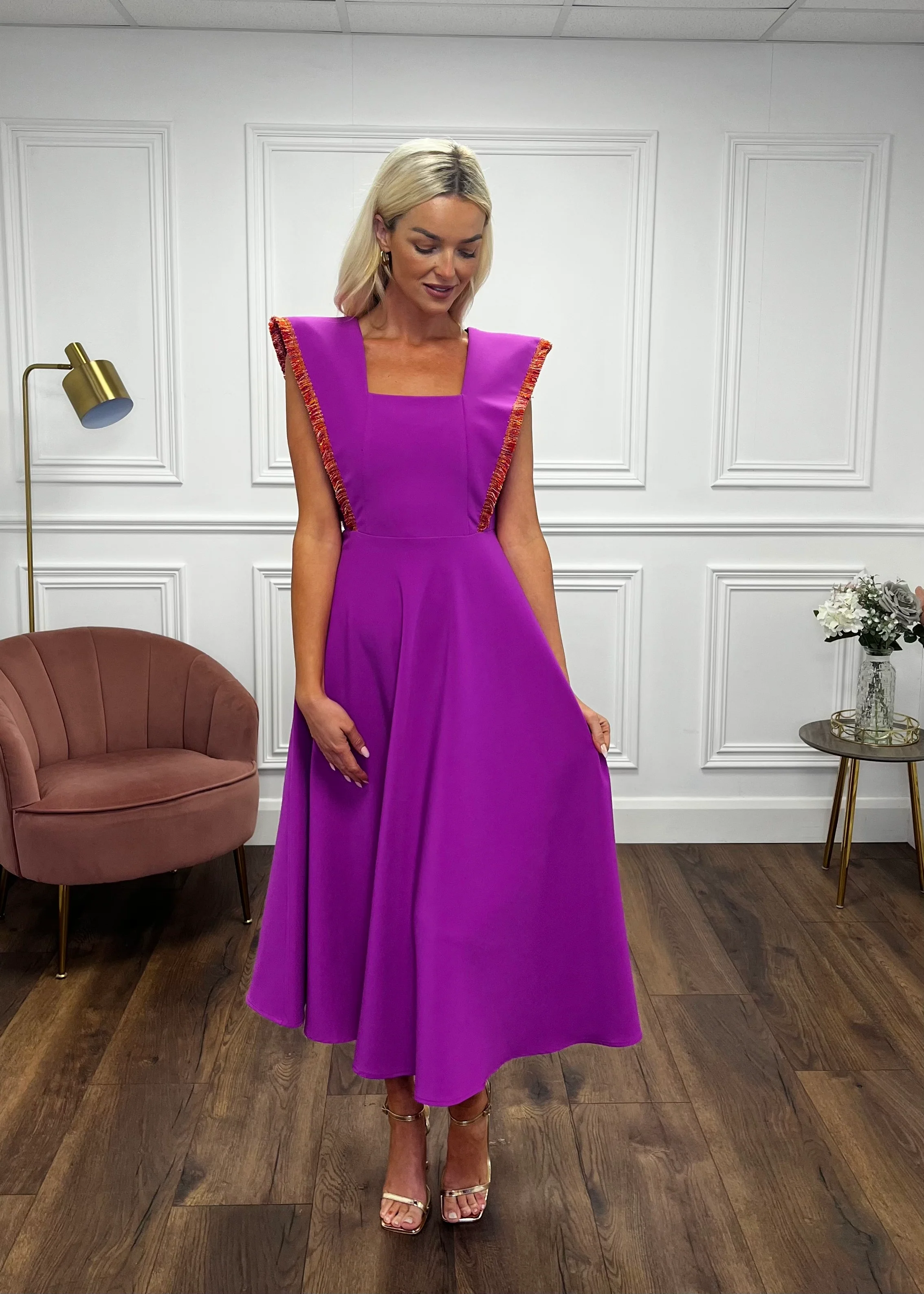 “Kelsie” Dress In Magenta - Image 6