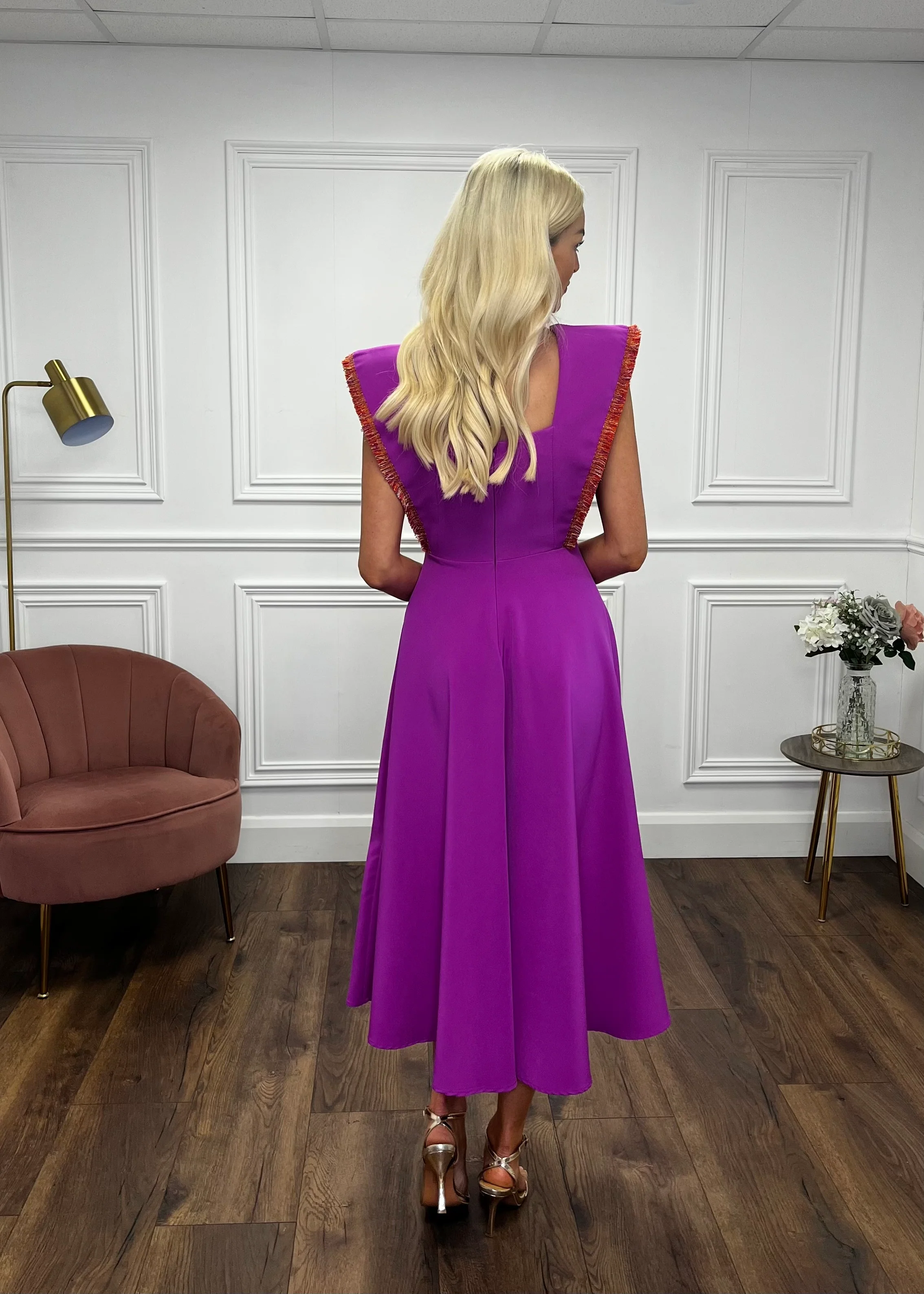 “Kelsie” Dress In Magenta - Image 8