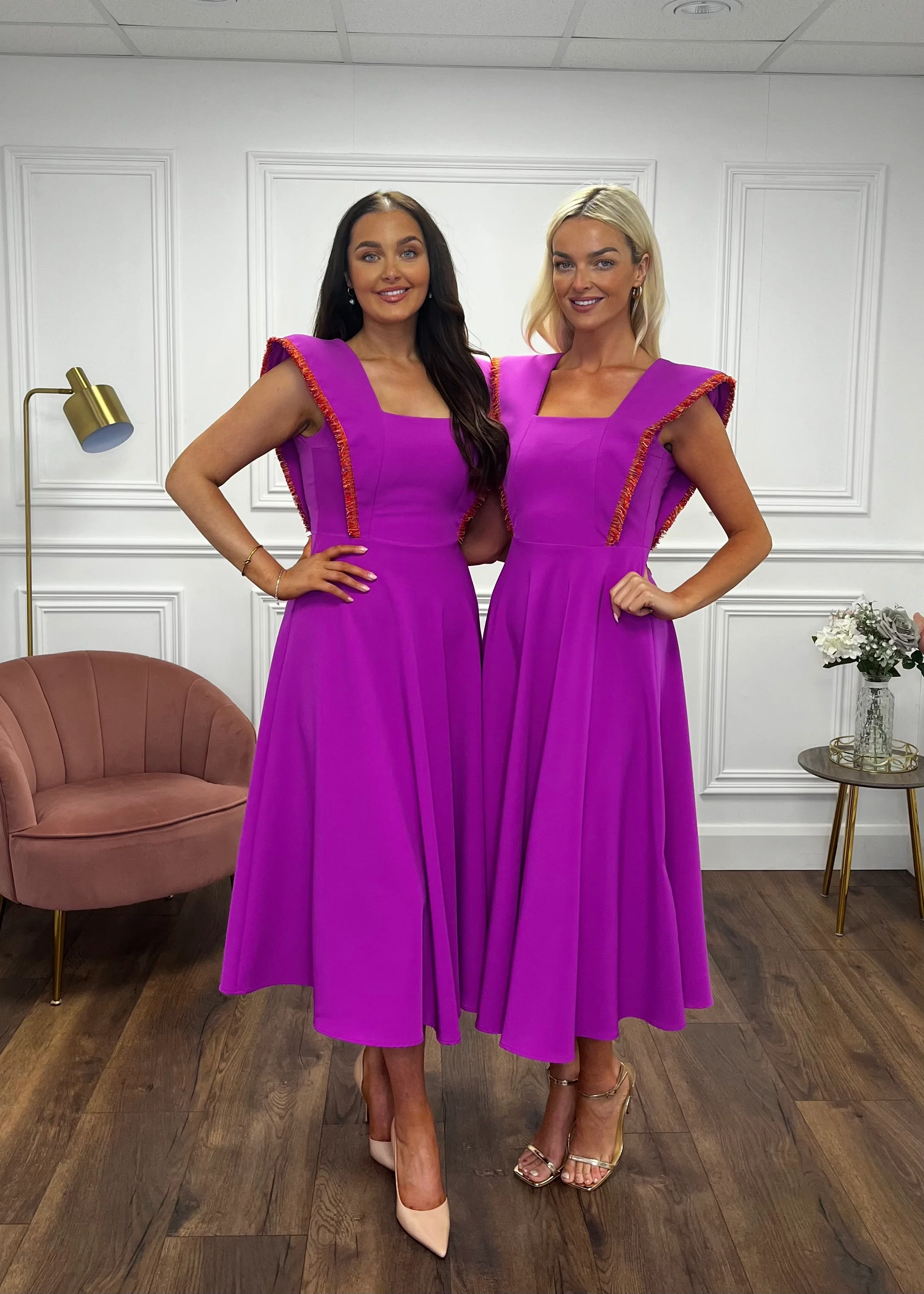 “Kelsie” Dress In Magenta - Image 9