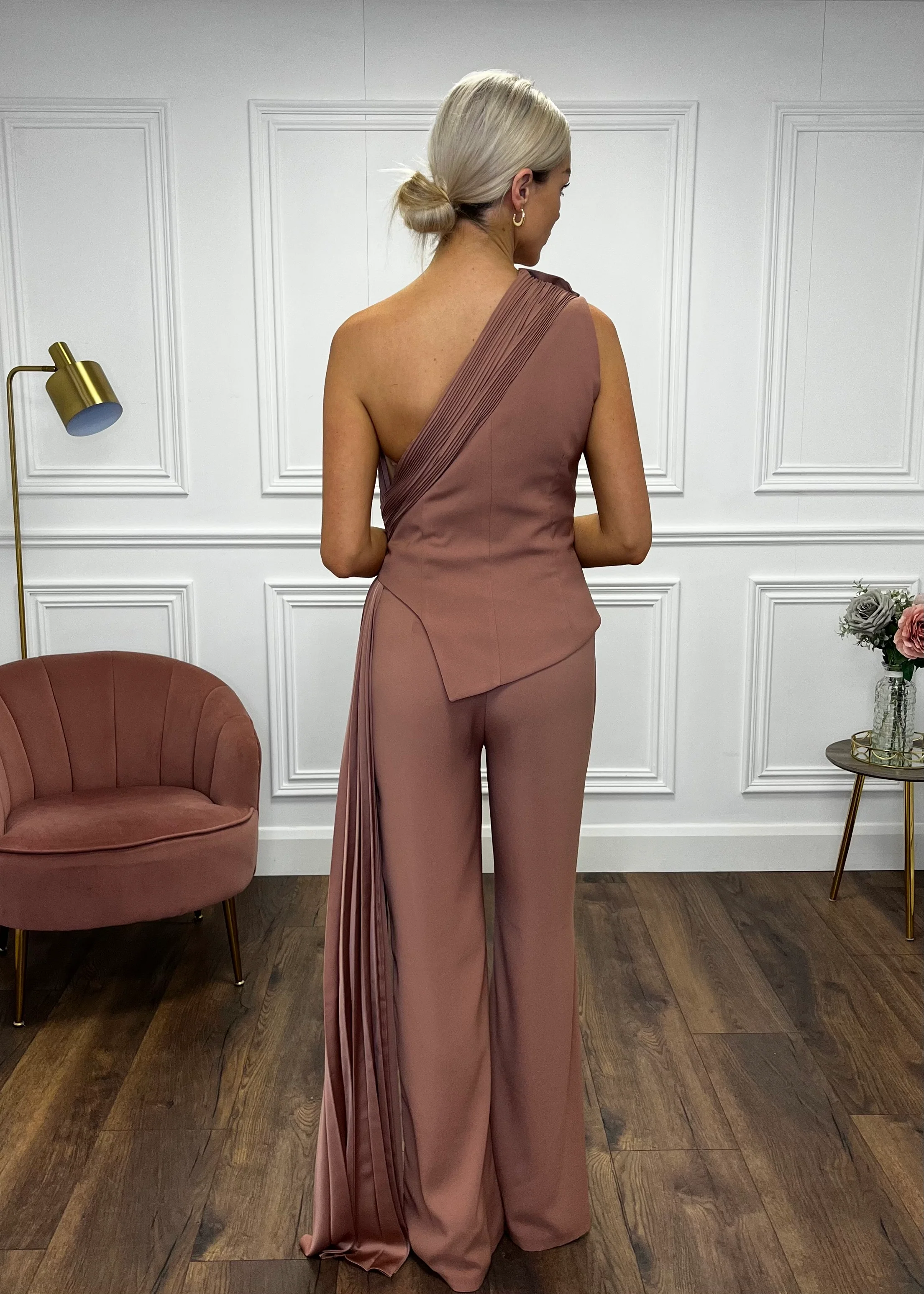 “Kiera” Jumpsuit in Dusty Pink - Image 4